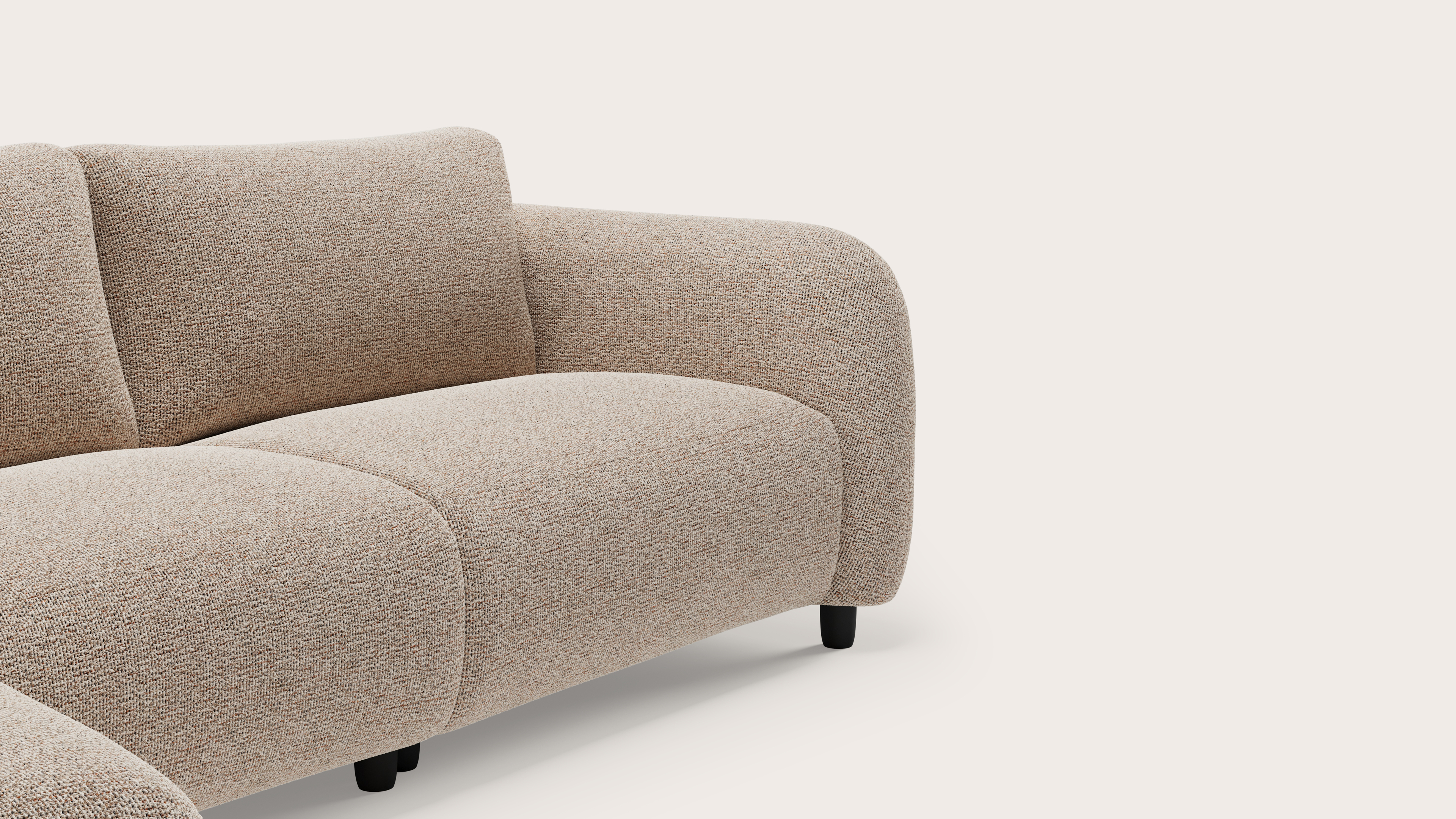 Milio elektrische canapé d'angle 4,5 places en Fresco tissu Caramel