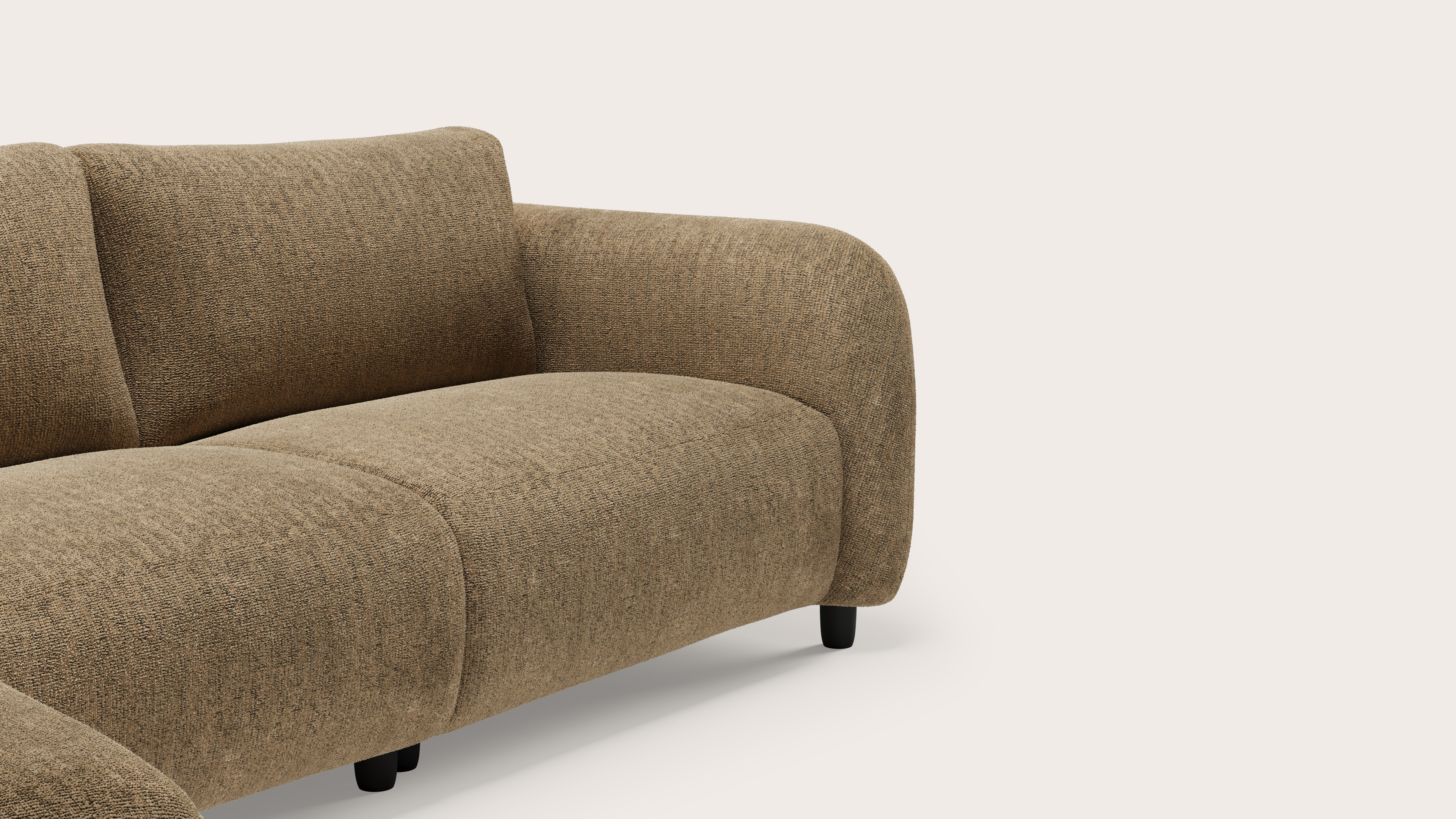 Milio elektrische canapé d'angle 4,5 places en Poco tissu Darktaupe
