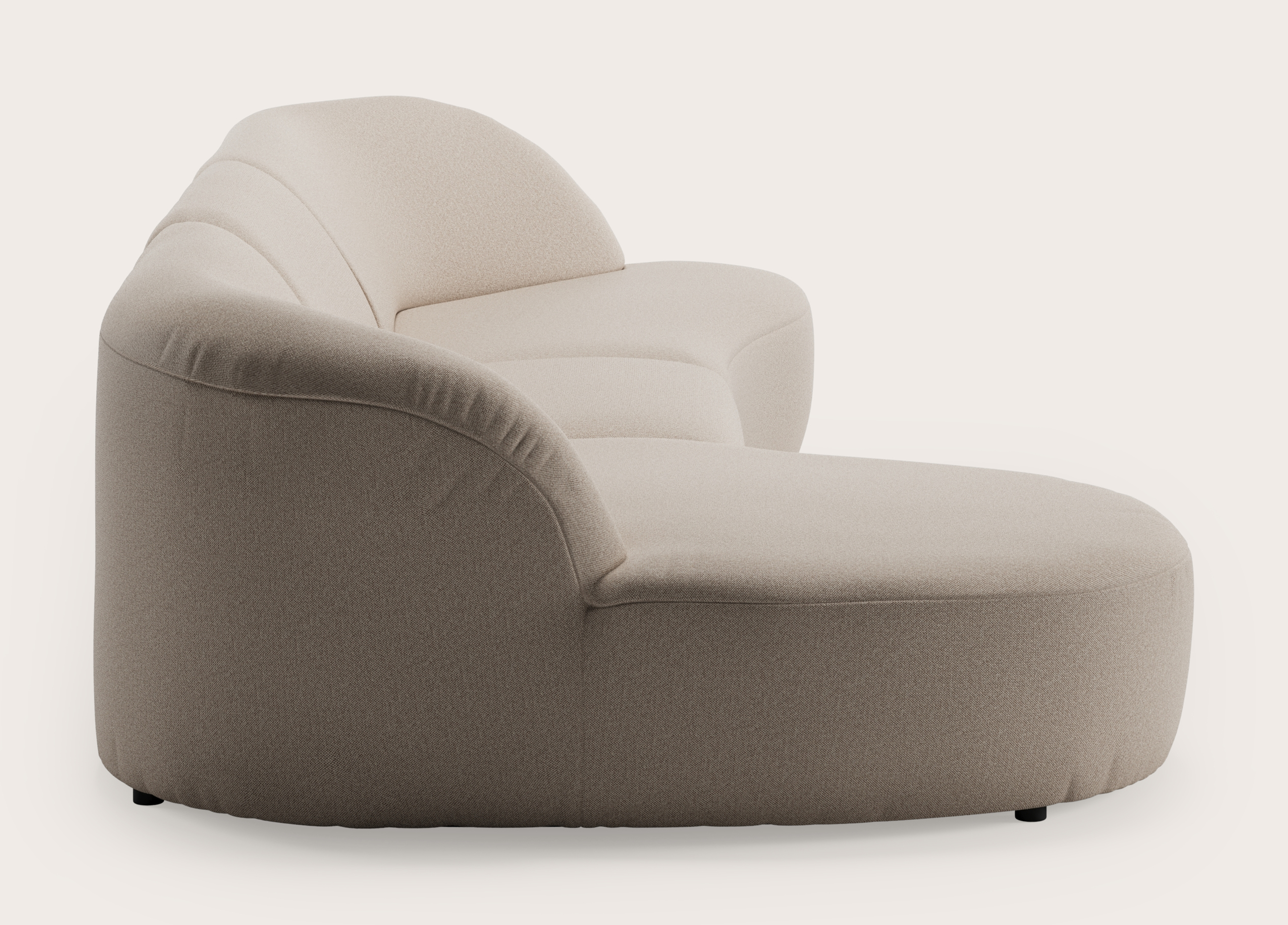 Tubo canapé d'angle 4,5 places en Brio tissu Beige