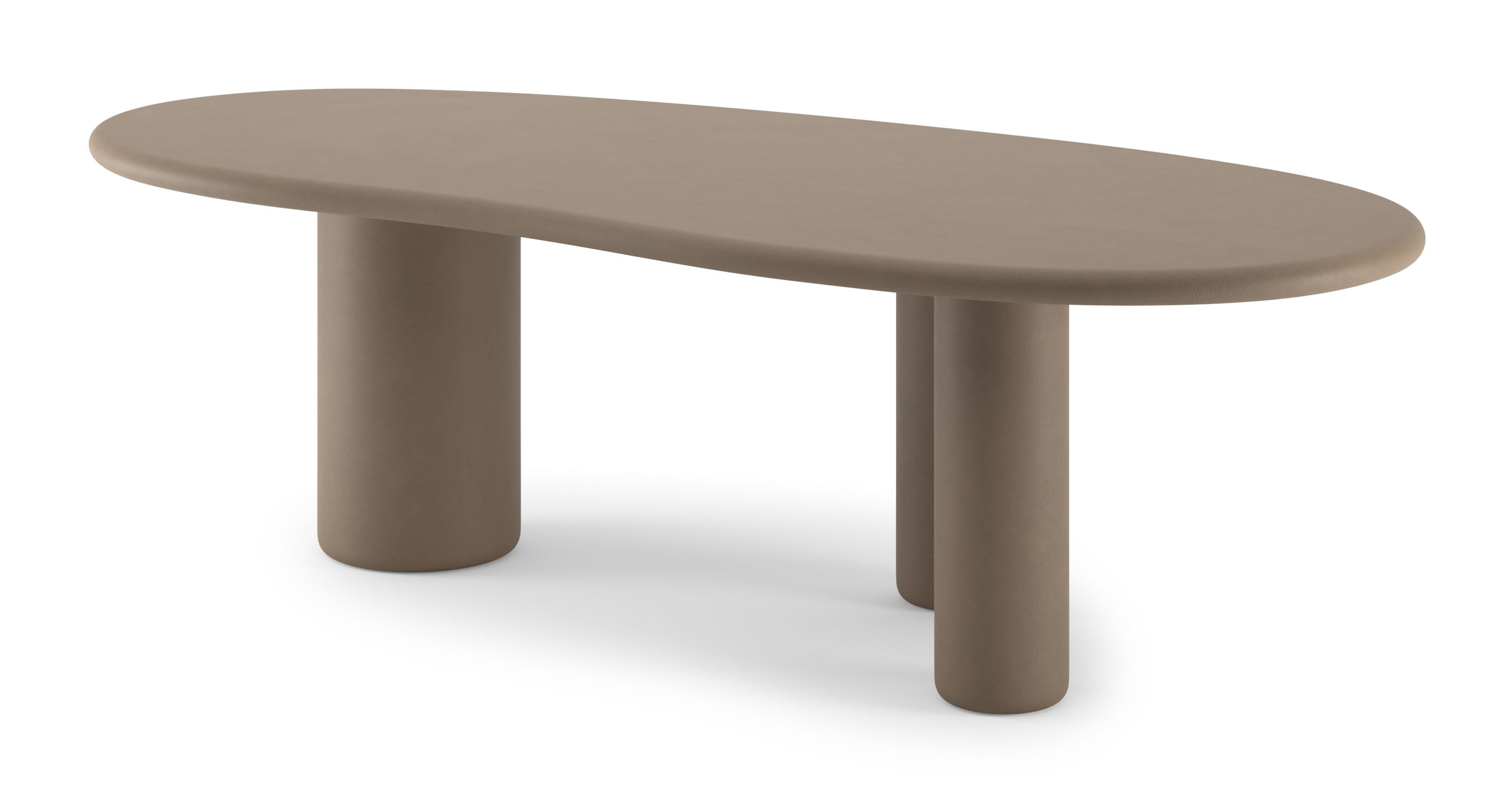 Table de salle à manger Artisano avec plateau Artisano forme blob en Claylime couleur Desert
