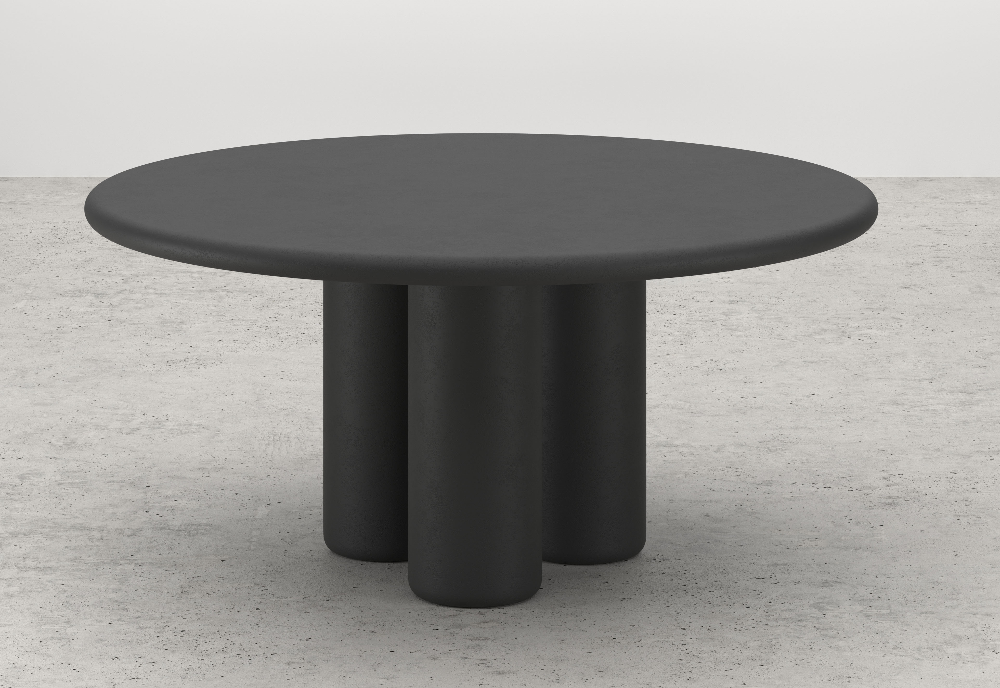 Table de salle à manger Artisano avec plateau Artisano rond en Claylime couleur Charcoal