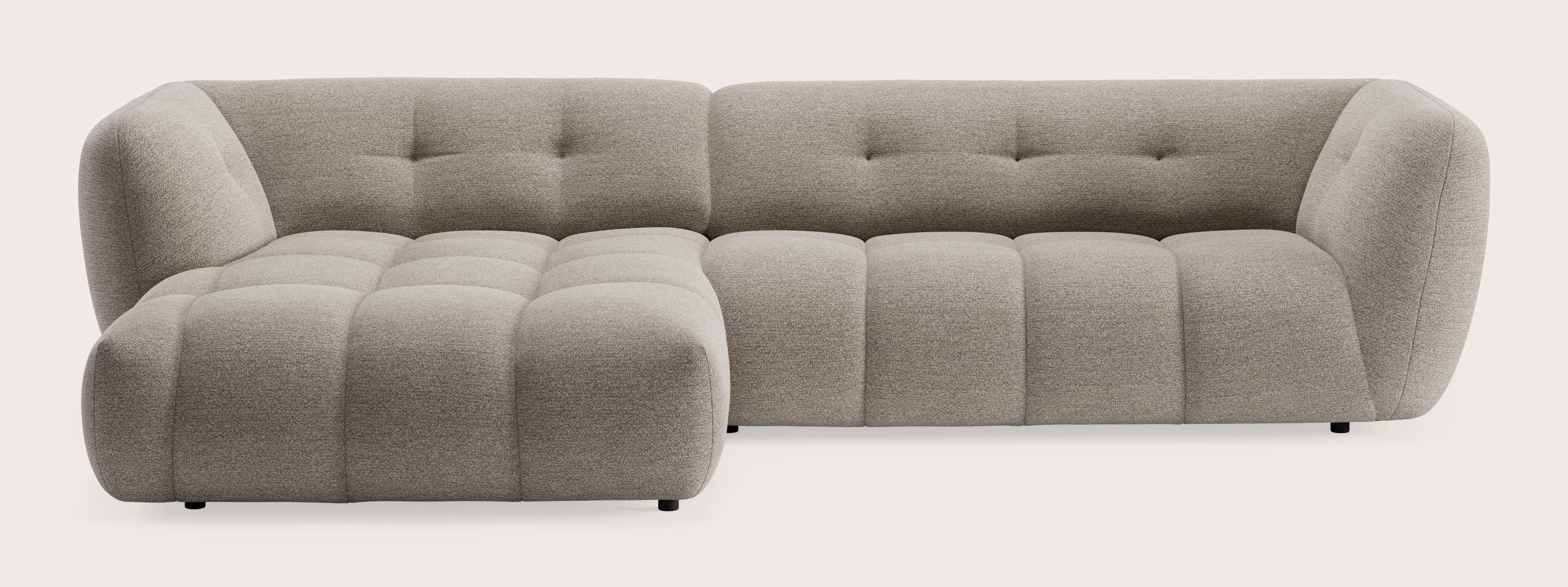 Chubbi canapé d'angle 4 places en Fresco tissu Beige