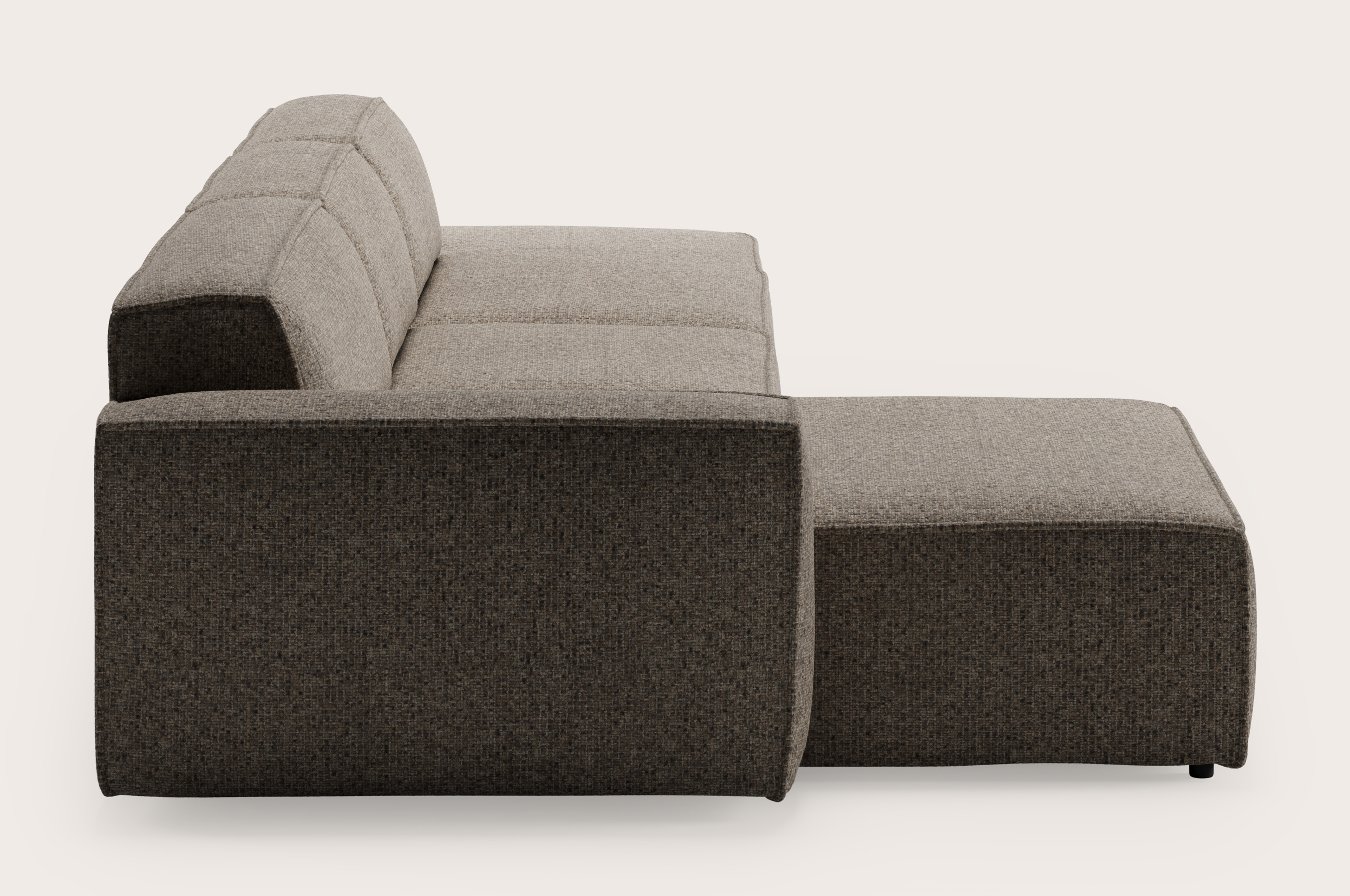 Isola canapé d'angle 4,5 places en Tessaro tissu Taupe