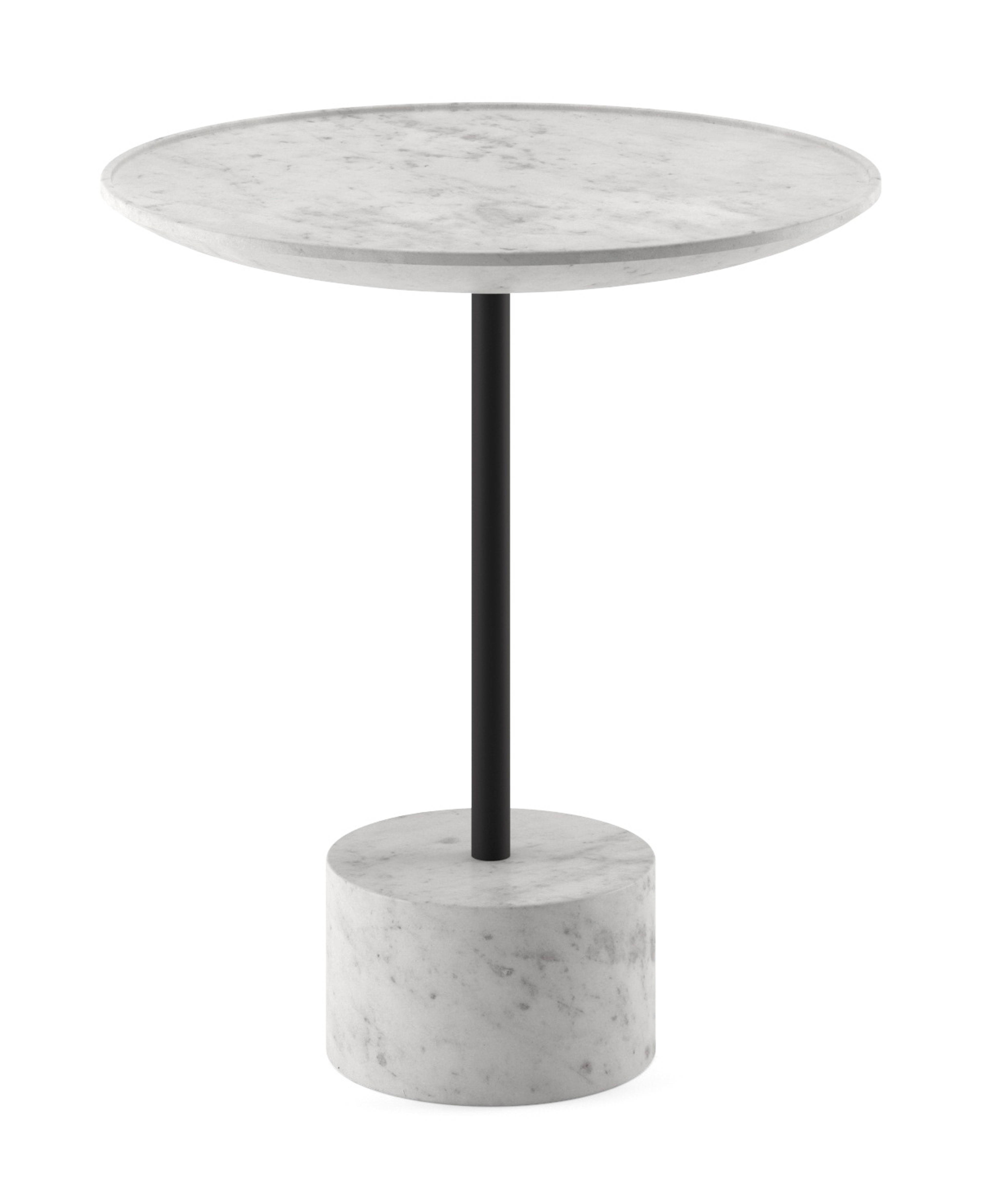 Bijzettafel Coupolo met rond blad in marmer kleur Bianco Carrara Ø40 x 45 cm