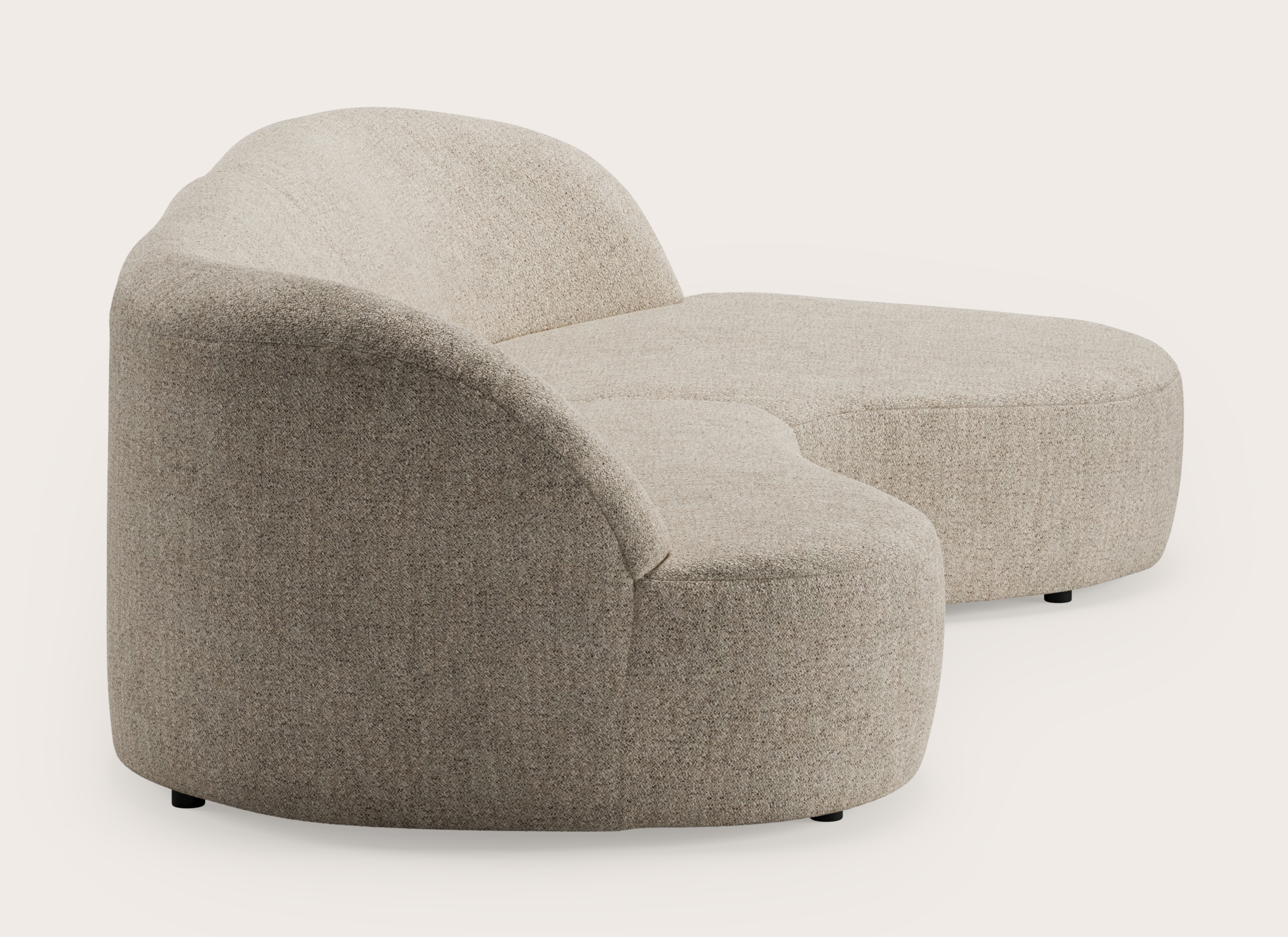 Tubo canapé d'angle 3,5 places en Stanza tissu Light Taupe