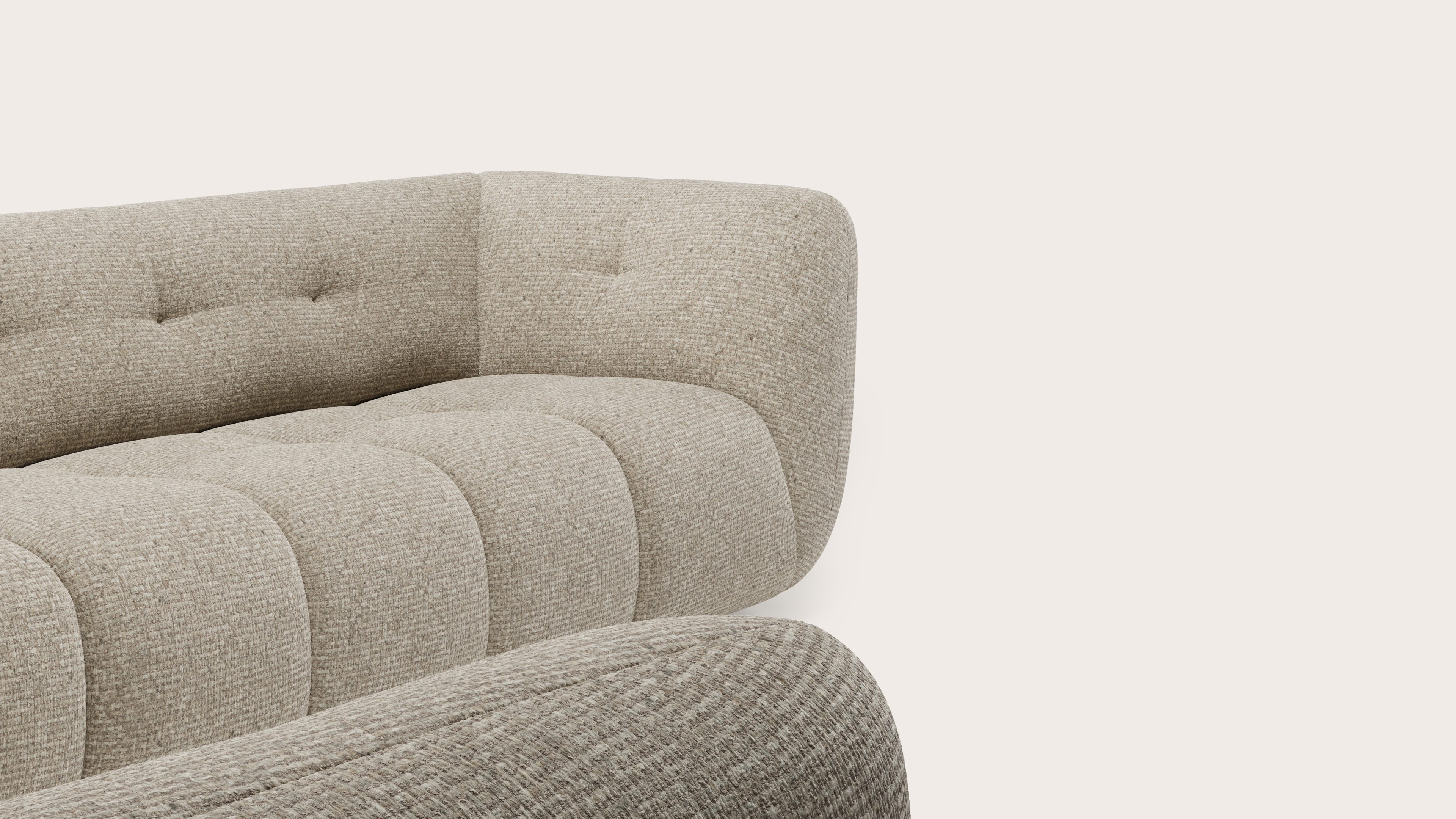 Chubbi canapé d'angle 5 places en Tessaro tissu Natural