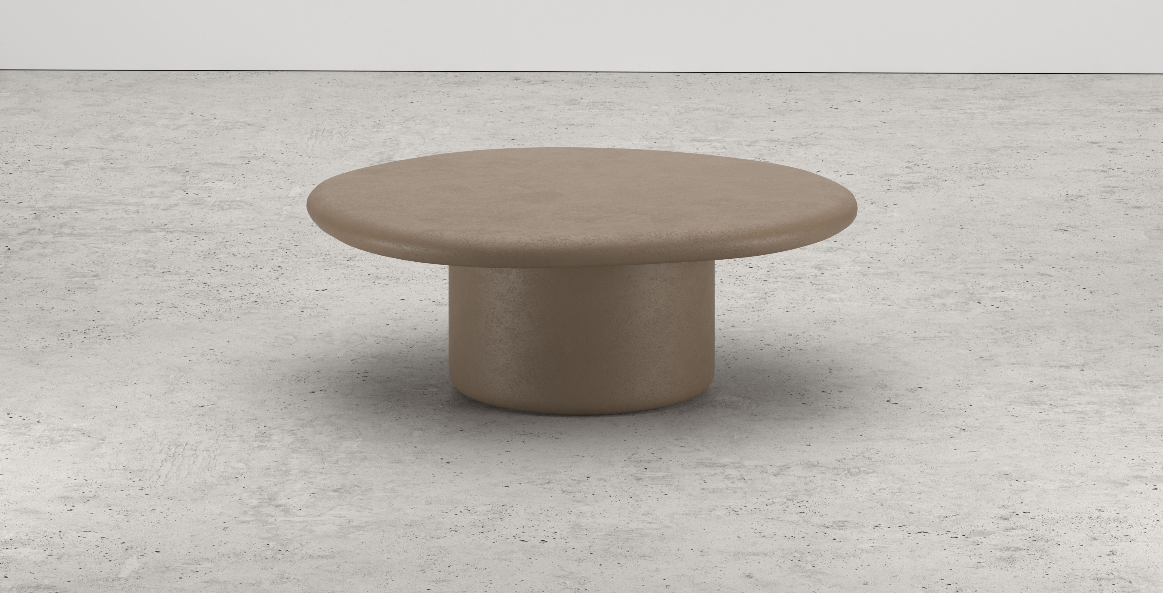 Salontafel Artisano XLarge onderstel met pebblevormig Artisano blad in Claylime kleur