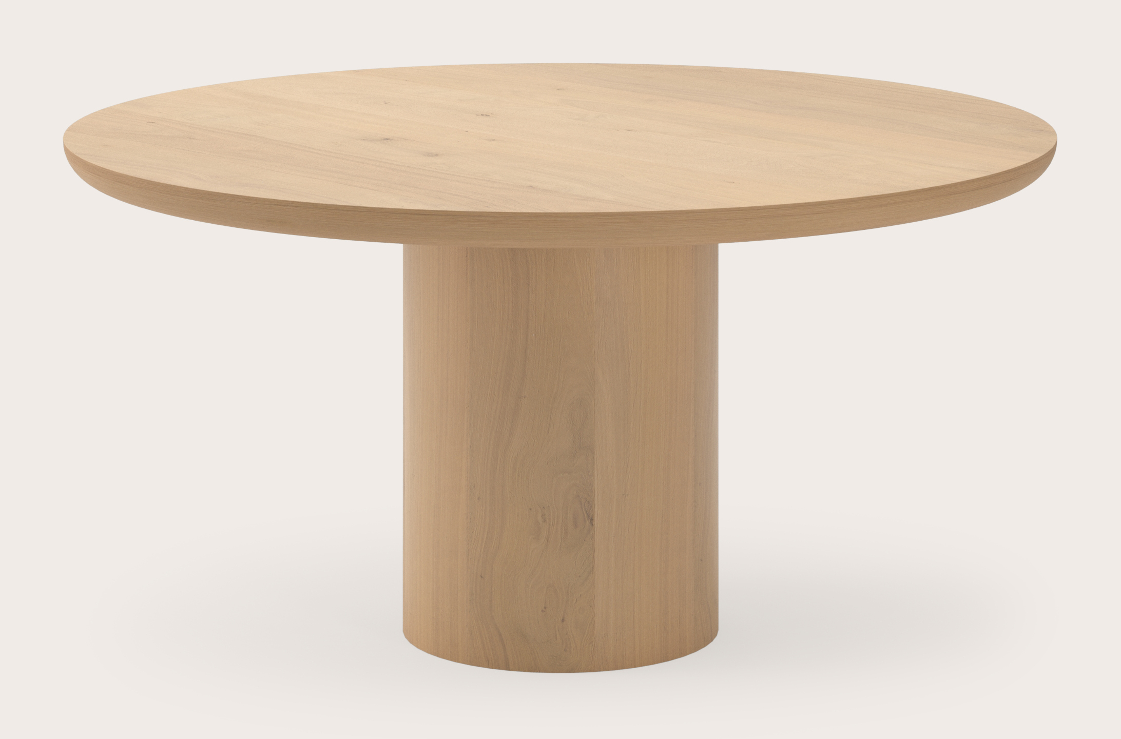 Eettafel Amato Rondo onderstel met rond Amato blad in natuurkleurige eik Ø150 x 79 cm