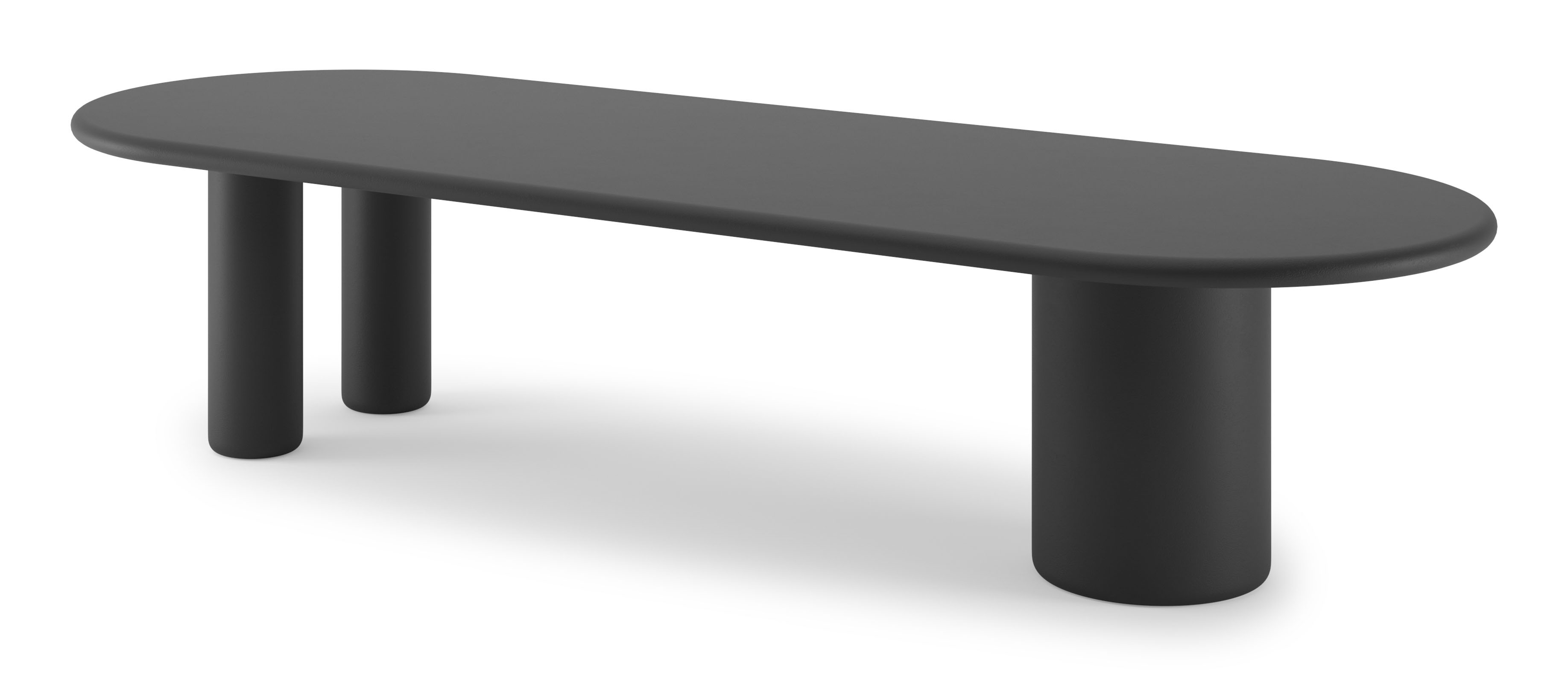 Eettafel Artisano met plat ovaal Artisano blad in Claylime kleur Charcoal