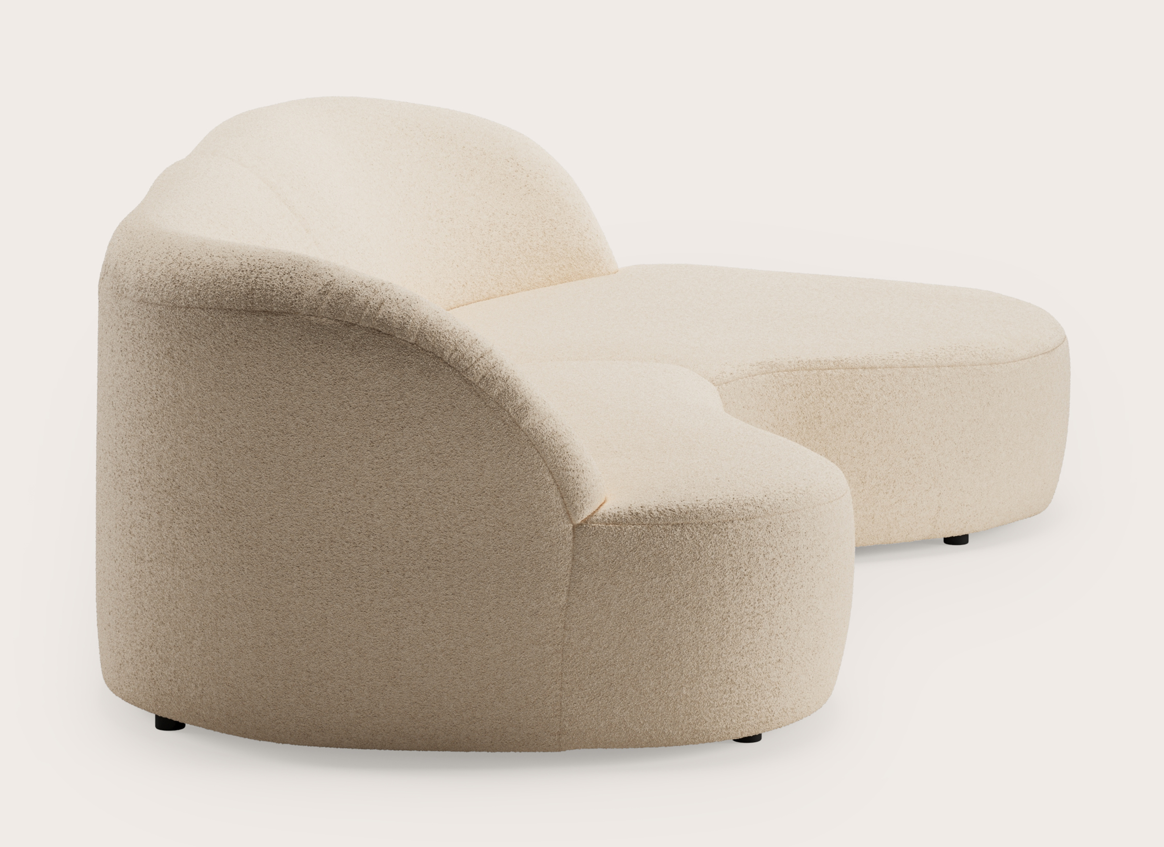 Tubo canapé d'angle 3,5 places en Aria tissu Beige