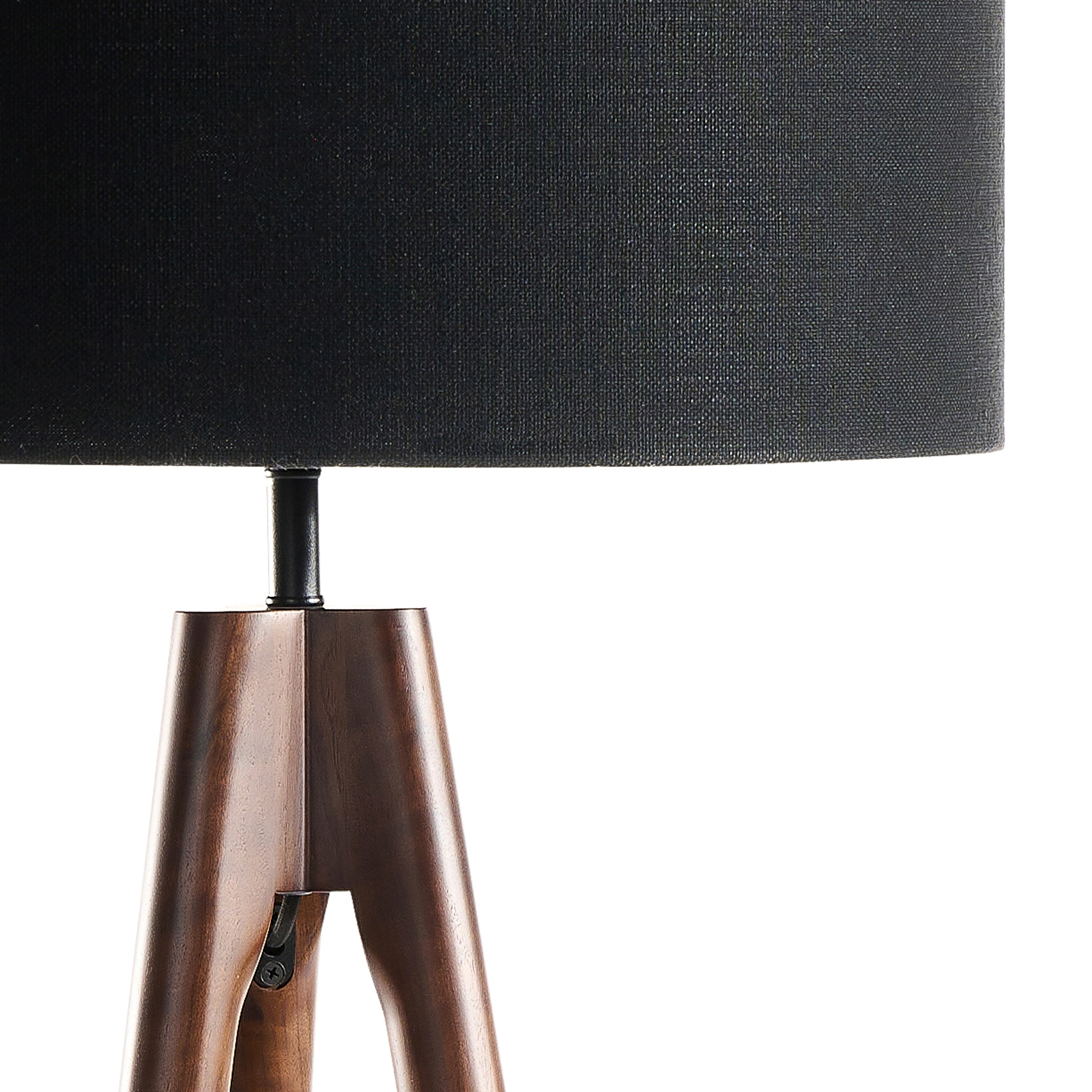 Staande lamp Trepunto in walnoot met Giro lampenkap in Livigno stof in kleur Black