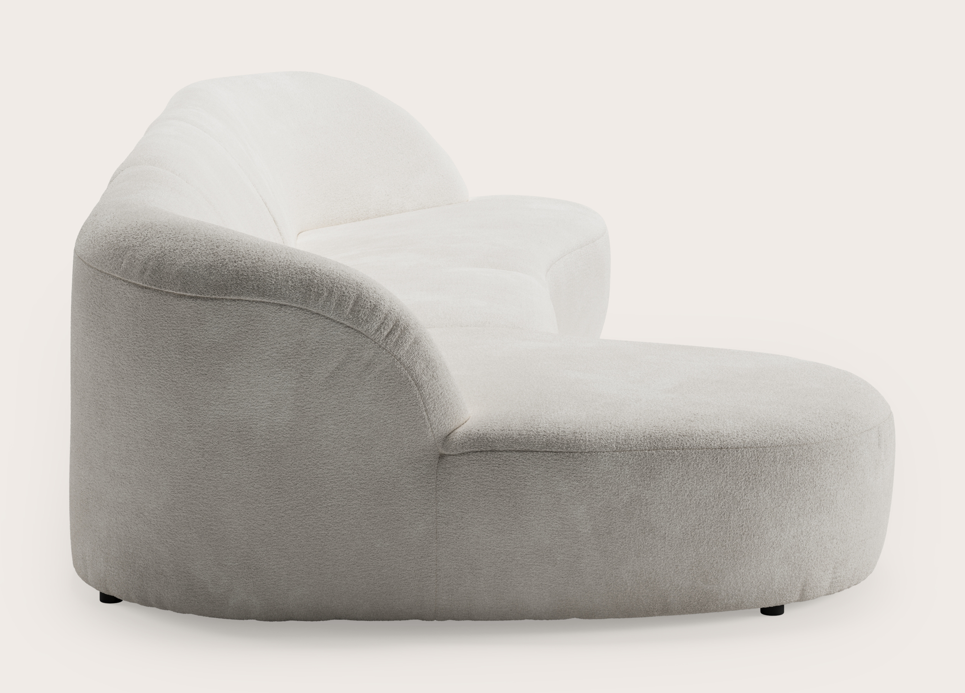 Tubo canapé d'angle 4,5 places en Nova tissu Pearl