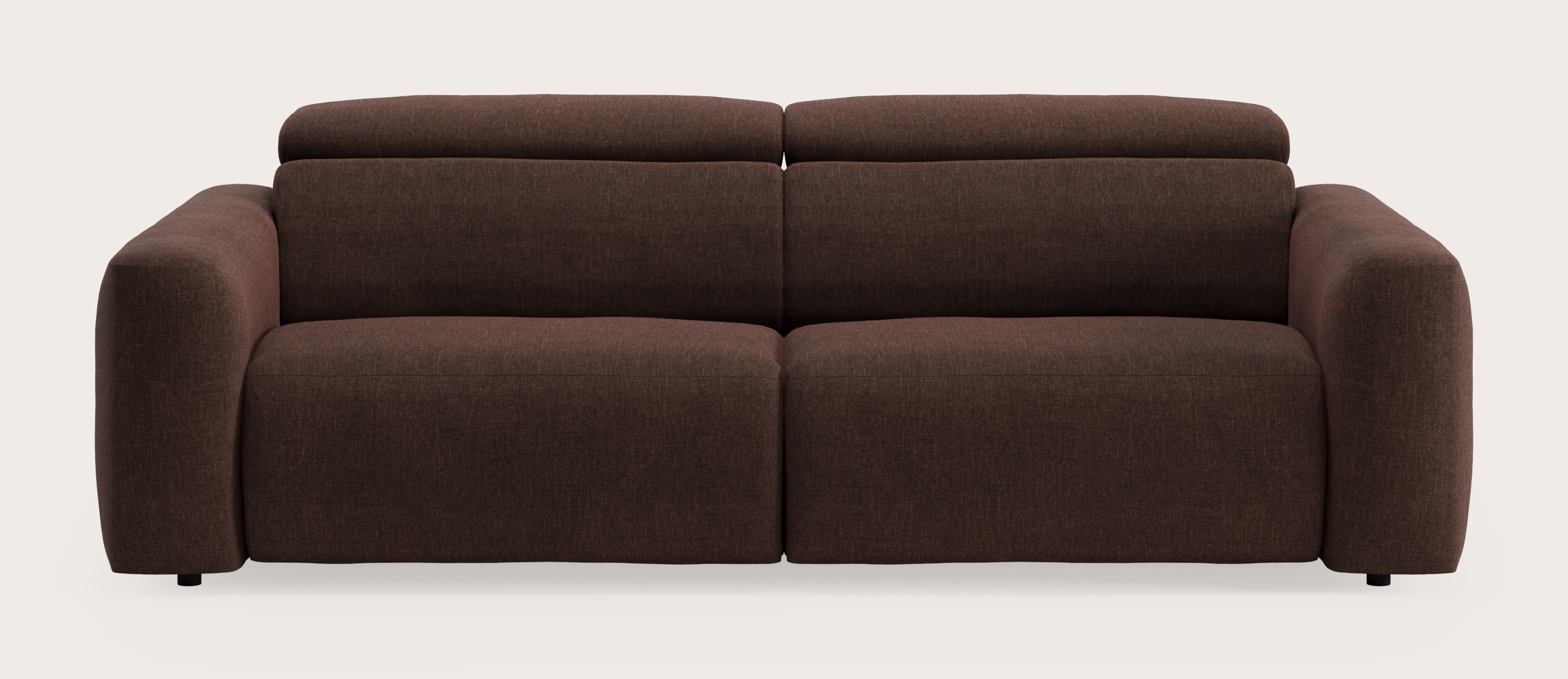 Lassa elektrische canapé 3 places en Sorella tissu Aubergine