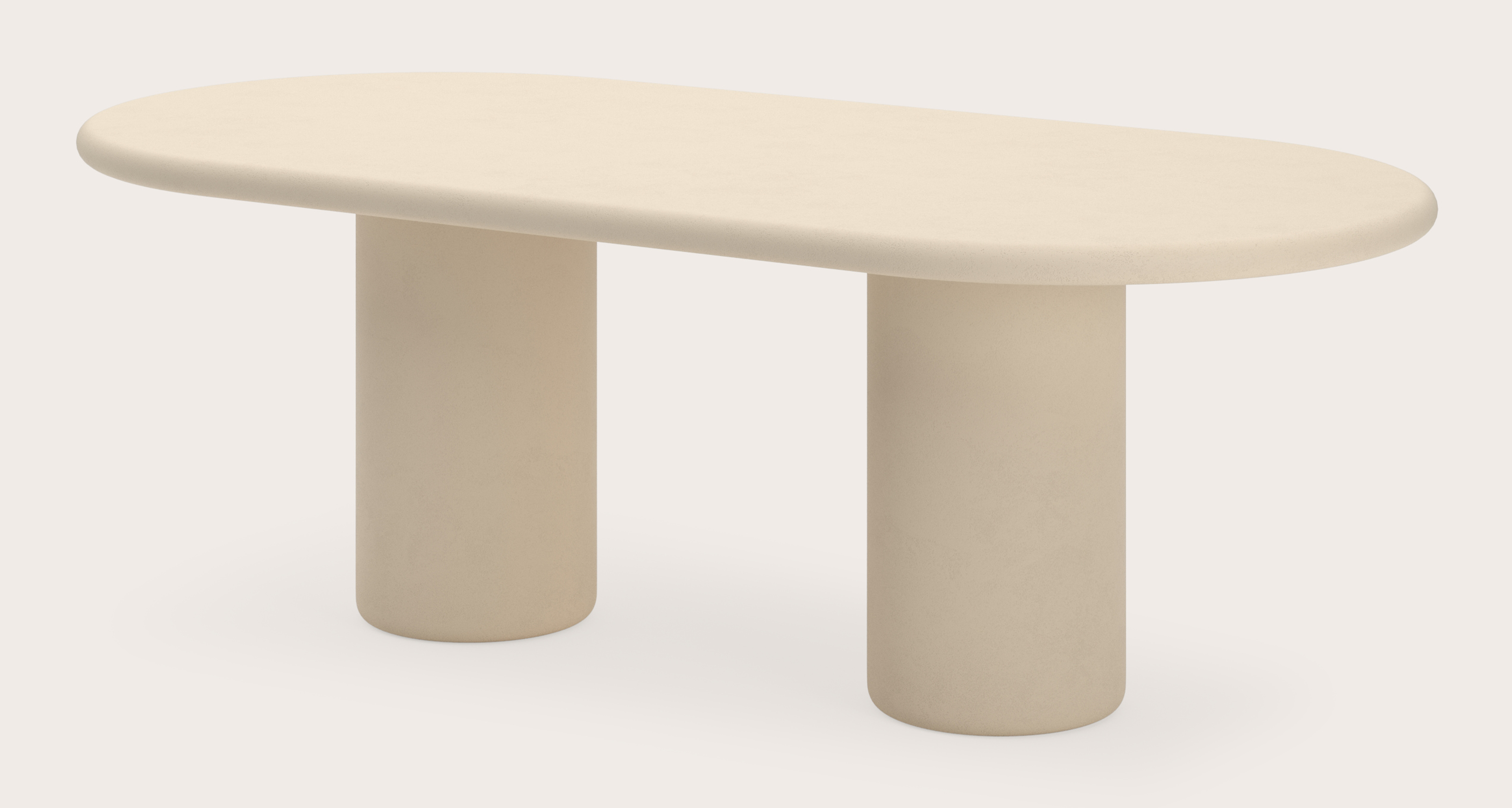 Eettafel Artisano met plat ovaal Artisano blad in Claylime kleur Moonglade