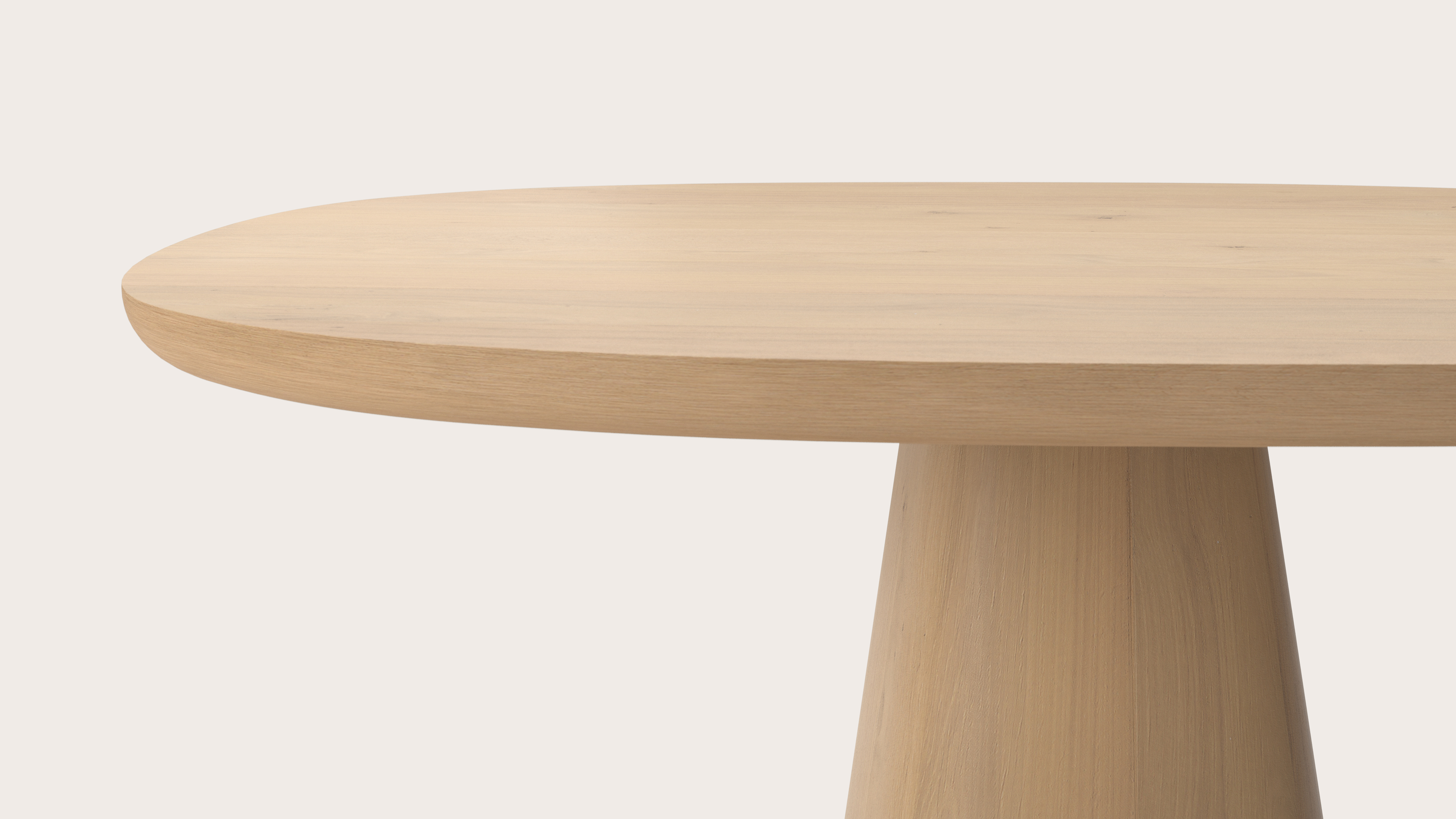 Table de salle à manger Amato Cuadro armature avec plateau Amato forme stadium en chêne couleur naturelle 160 x 140 x 76 cm