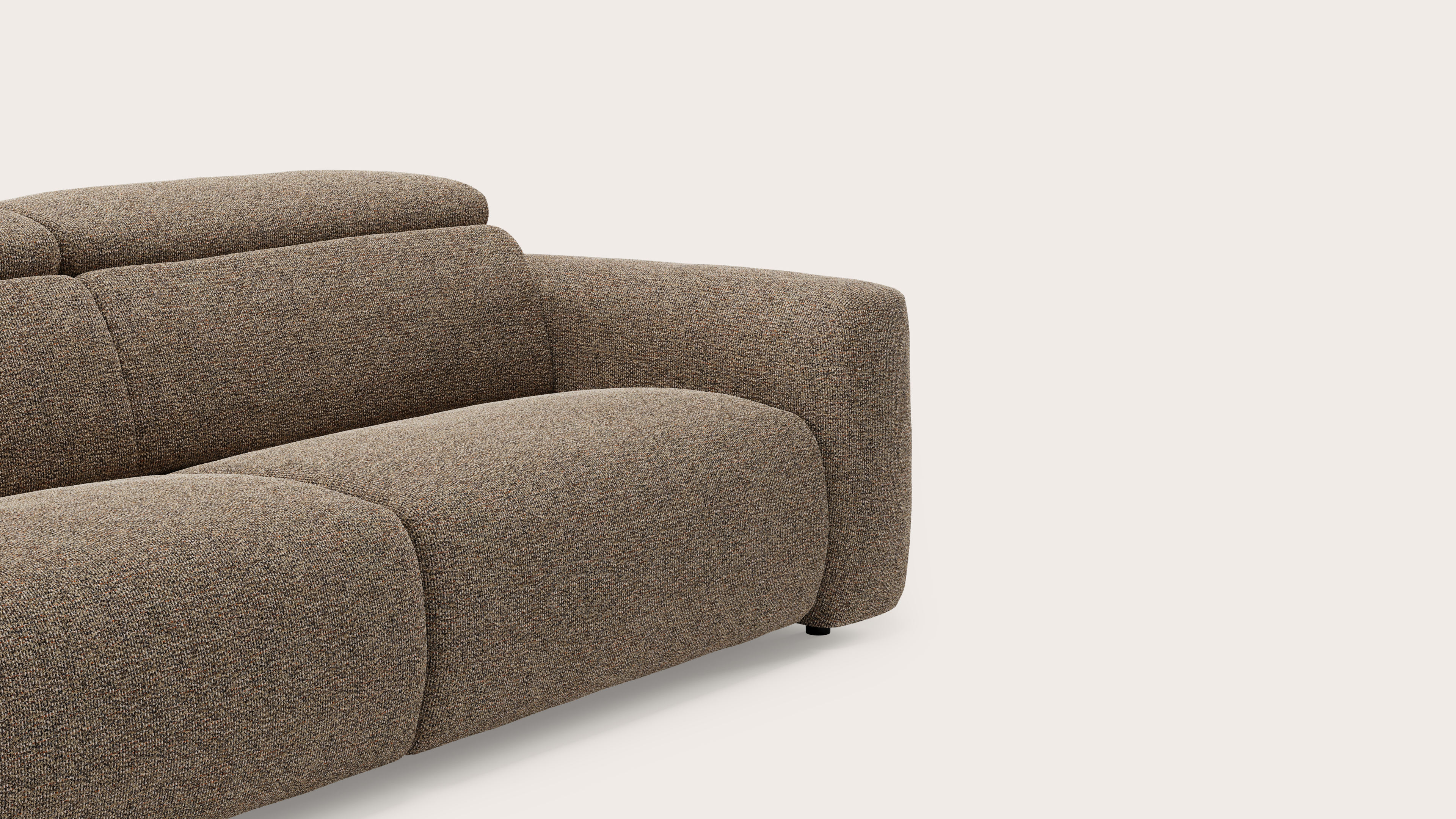 Lassa elektrische zetel 3 places en Fresco tissu Wenge