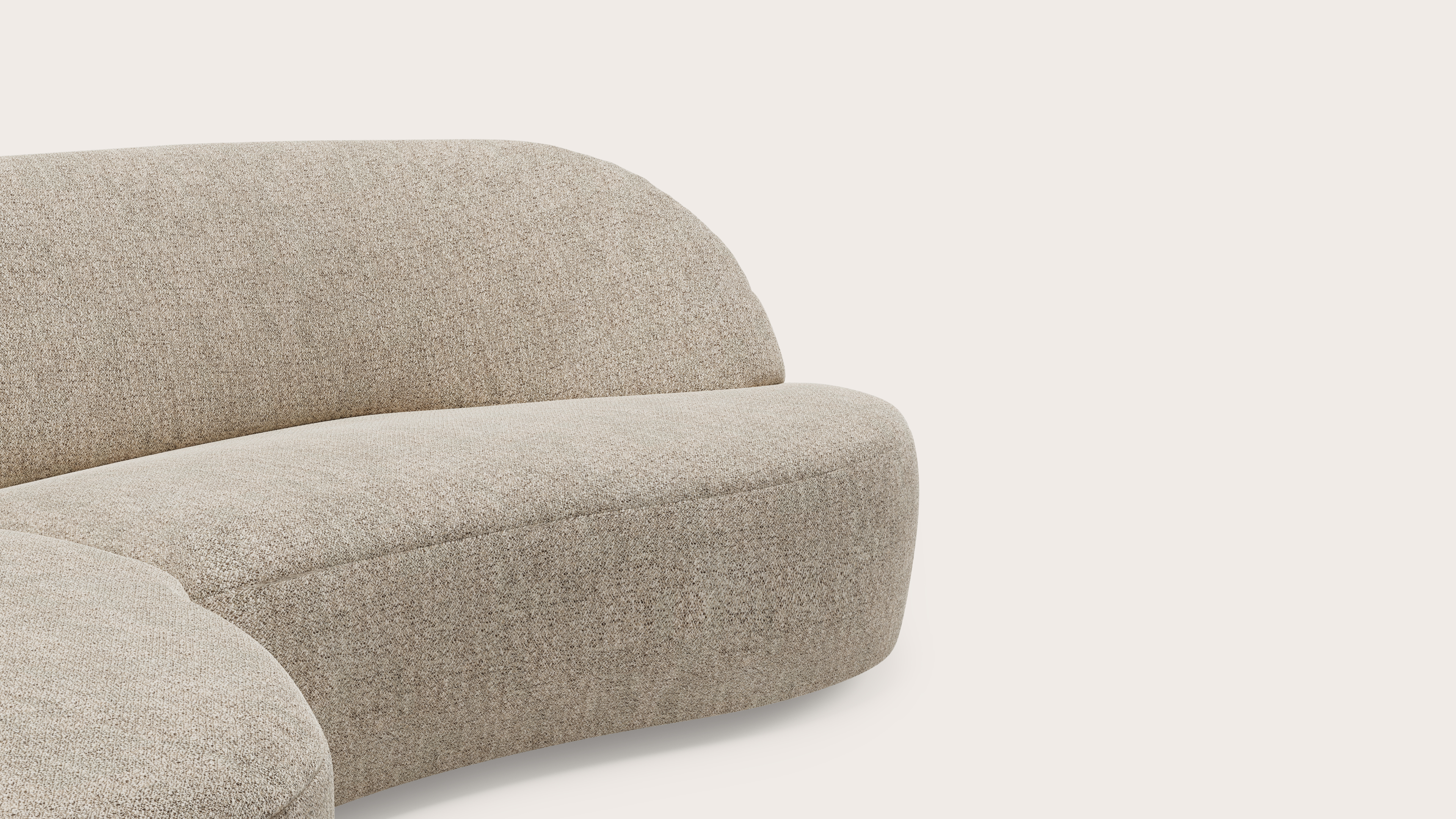 Tubo canapé d'angle 3,5 places en Stanza tissu Light Taupe
