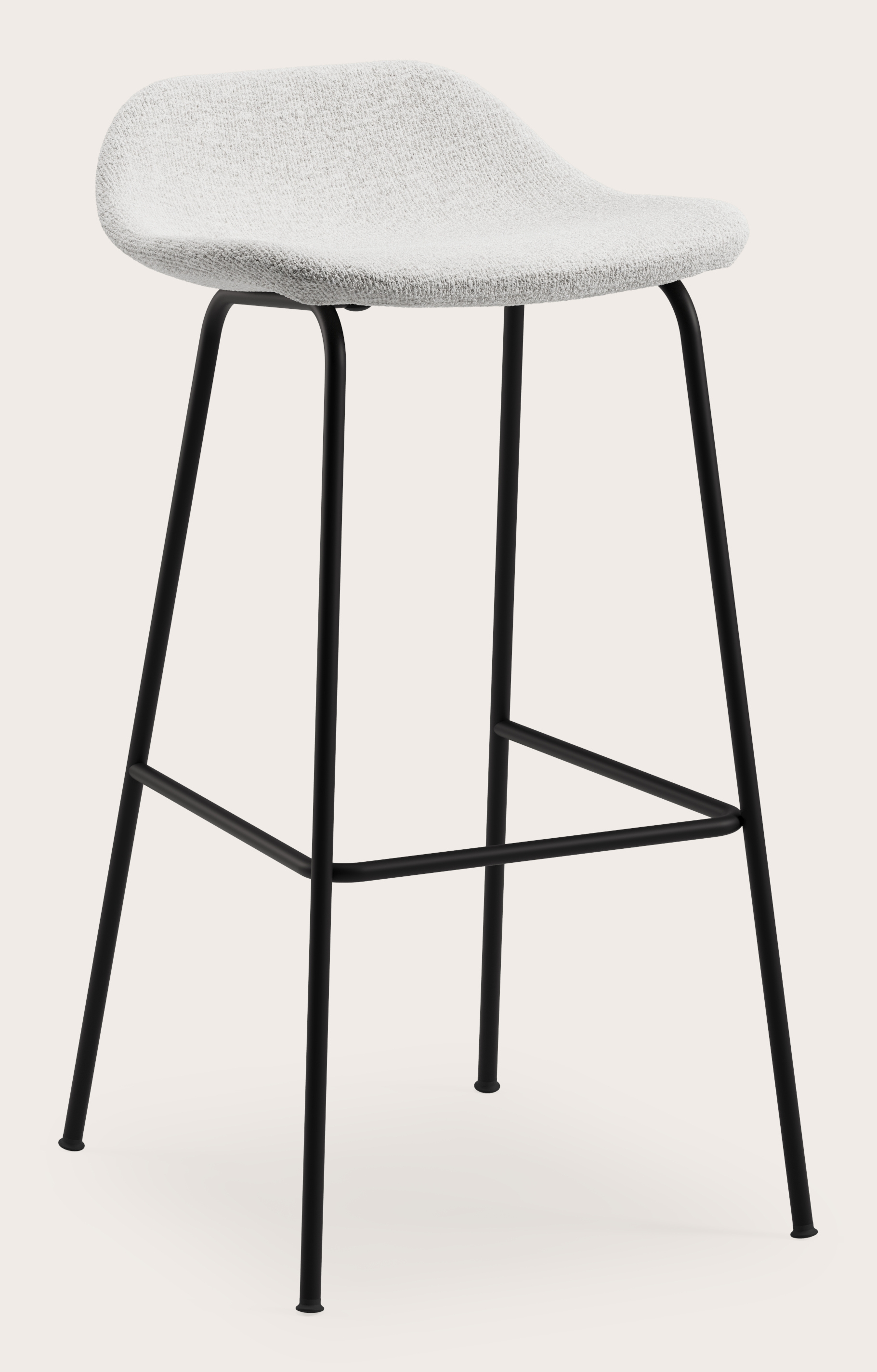 Vasco tabouret de bar haute métal noir avec assise en Nova tissu Lunar