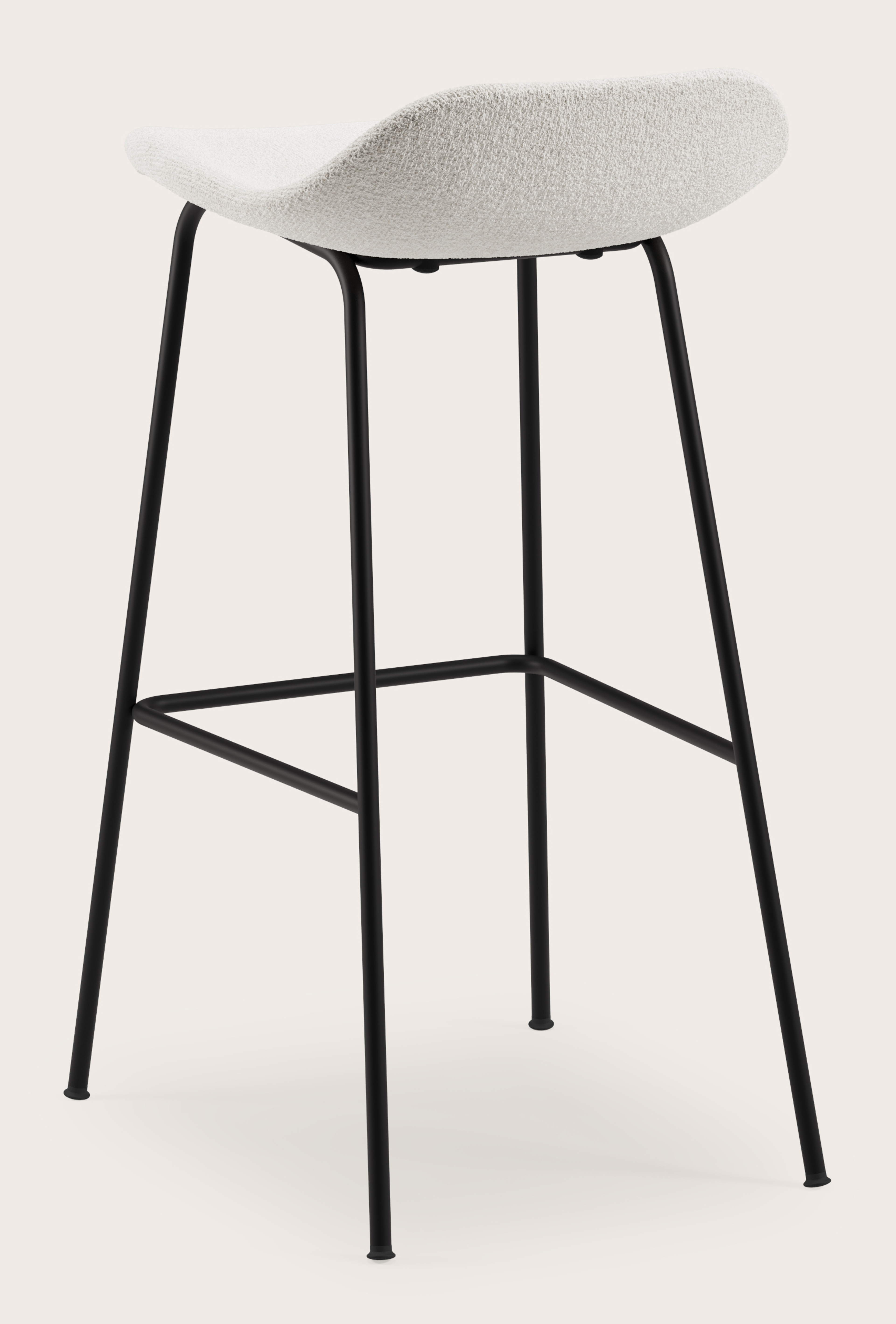 Vasco tabouret de bar haute métal noir avec assise en Nova tissu Pearl