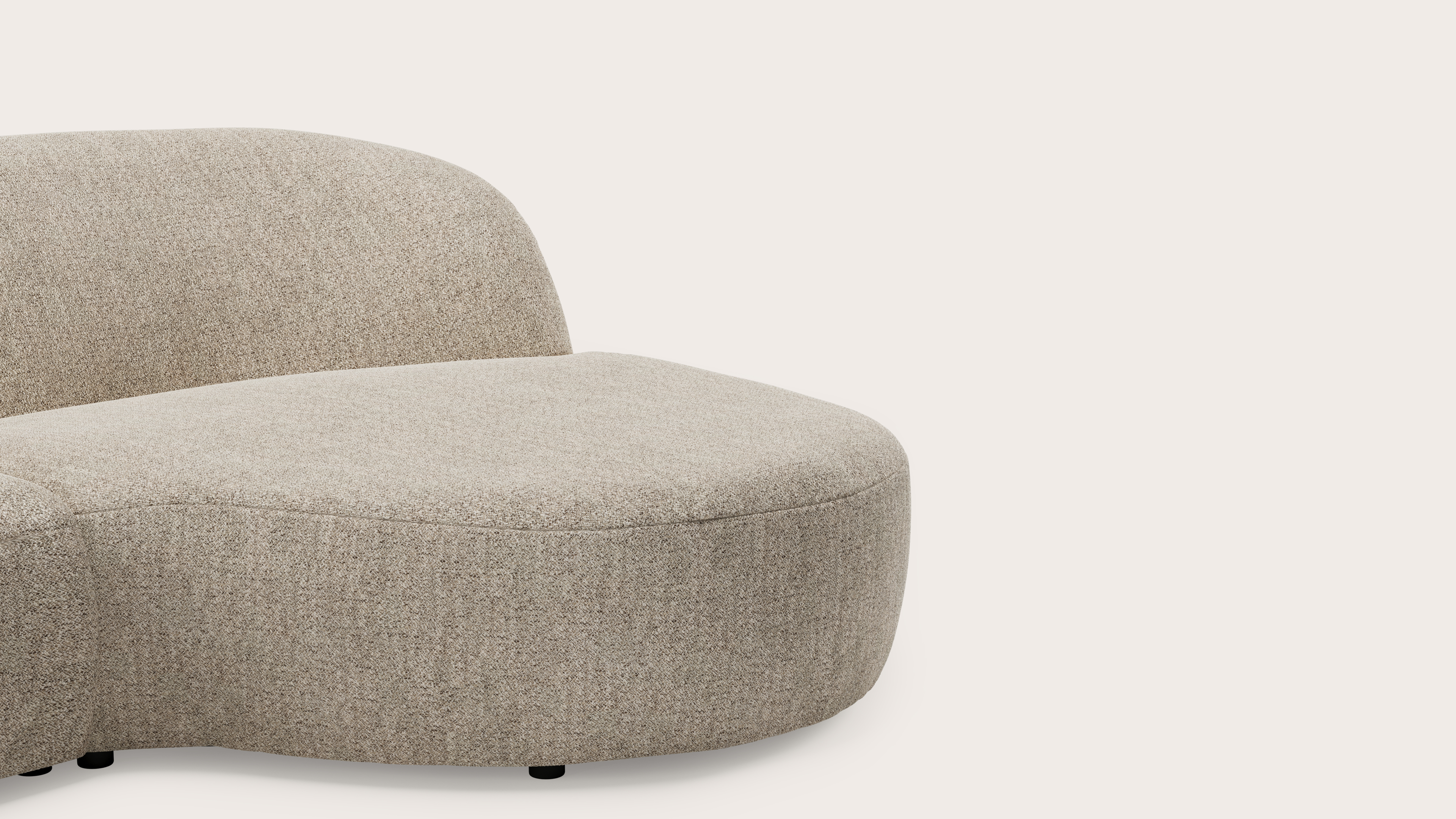 Tubo canapé d'angle 3,5 places en Stanza tissu Light Taupe