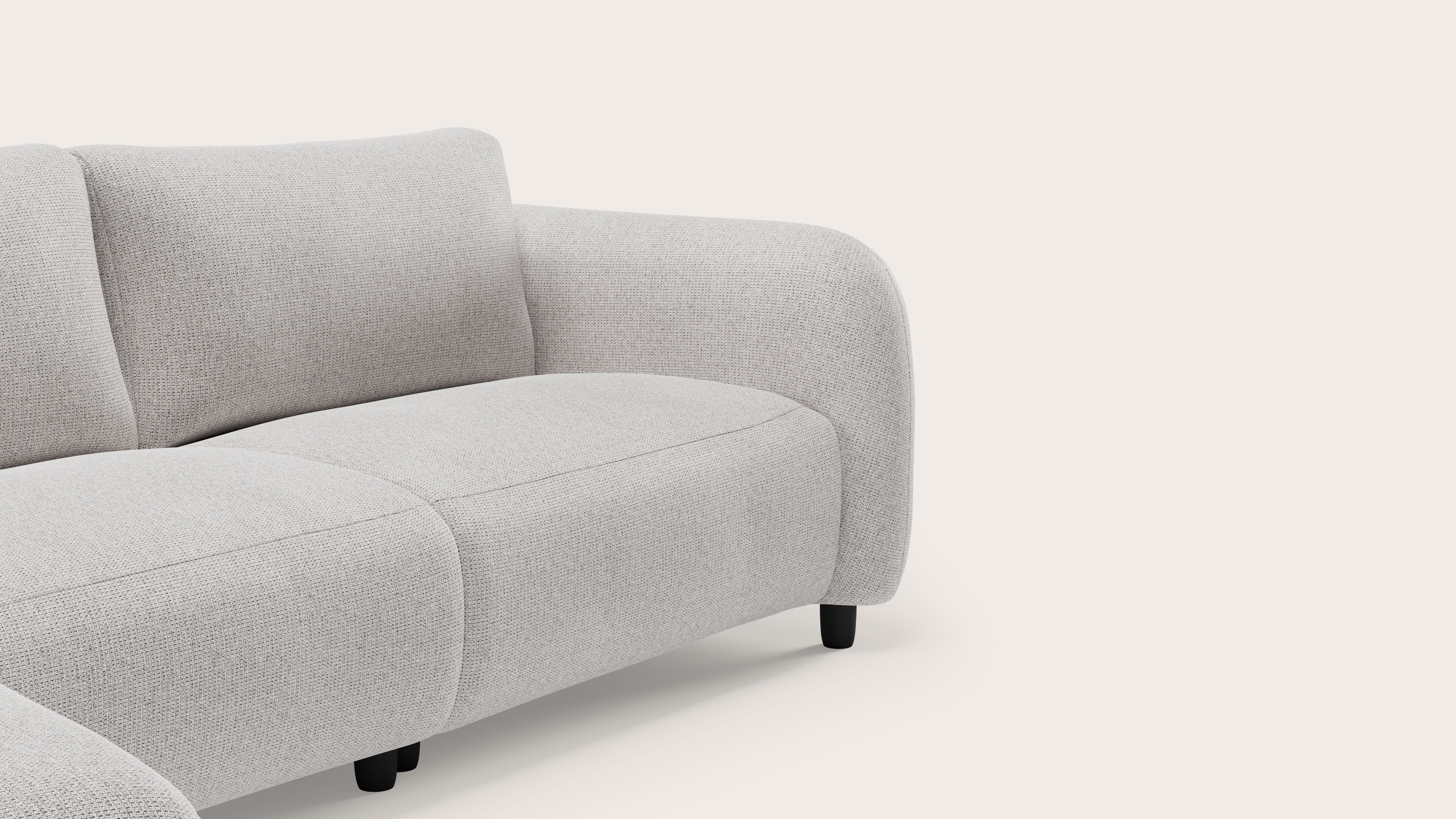 Milio elektrische canapé d'angle 4,5 places en Fuga tissu Grey