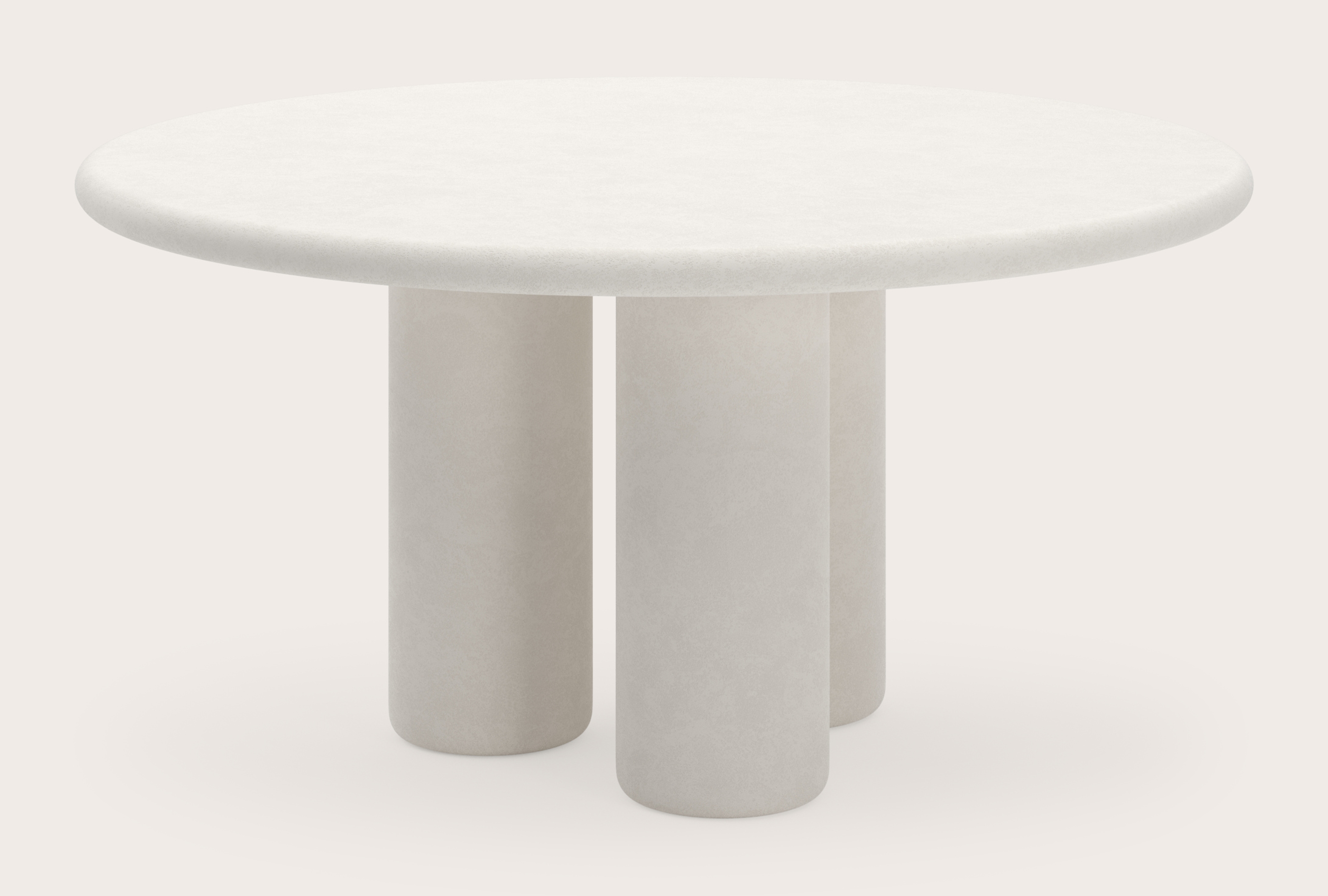 Eettafel Artisano met rond Artisano blad in Claylime kleur Chalk