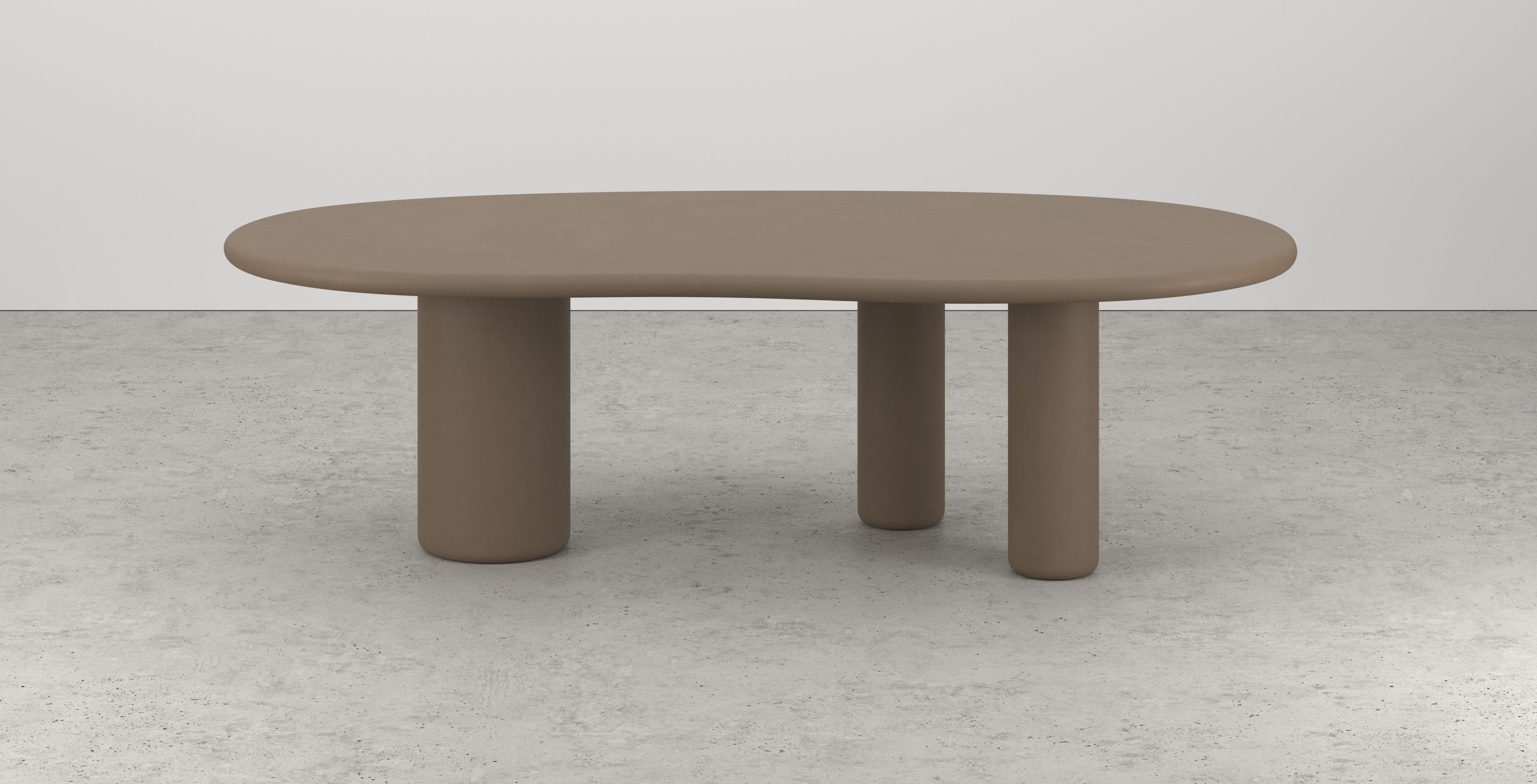 Table de salle à manger Artisano avec plateau Artisano forme blob en Claylime couleur Desert