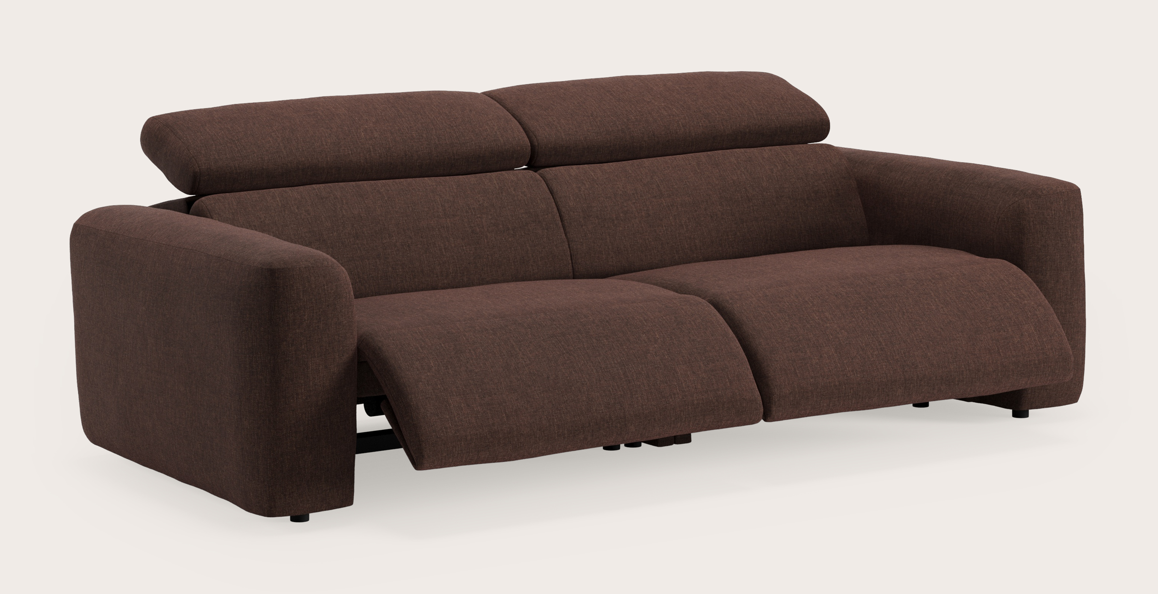Lassa elektrische canapé 3 places en Sorella tissu Aubergine