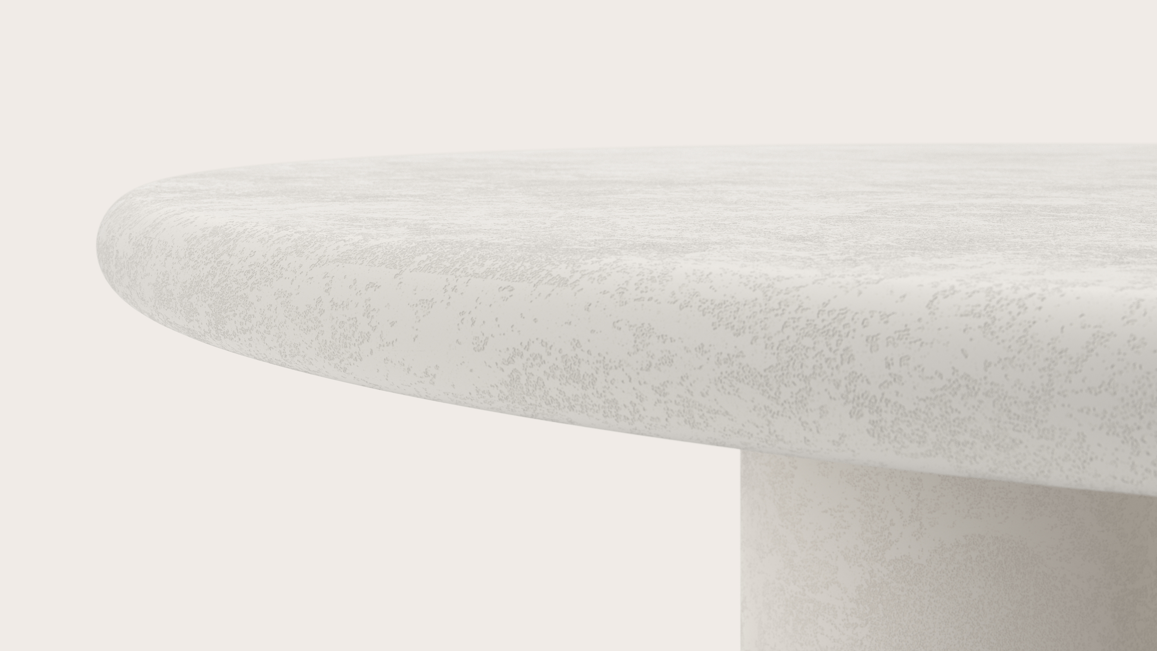 Eettafel Artisano met rond Artisano blad in Claylime kleur Chalk