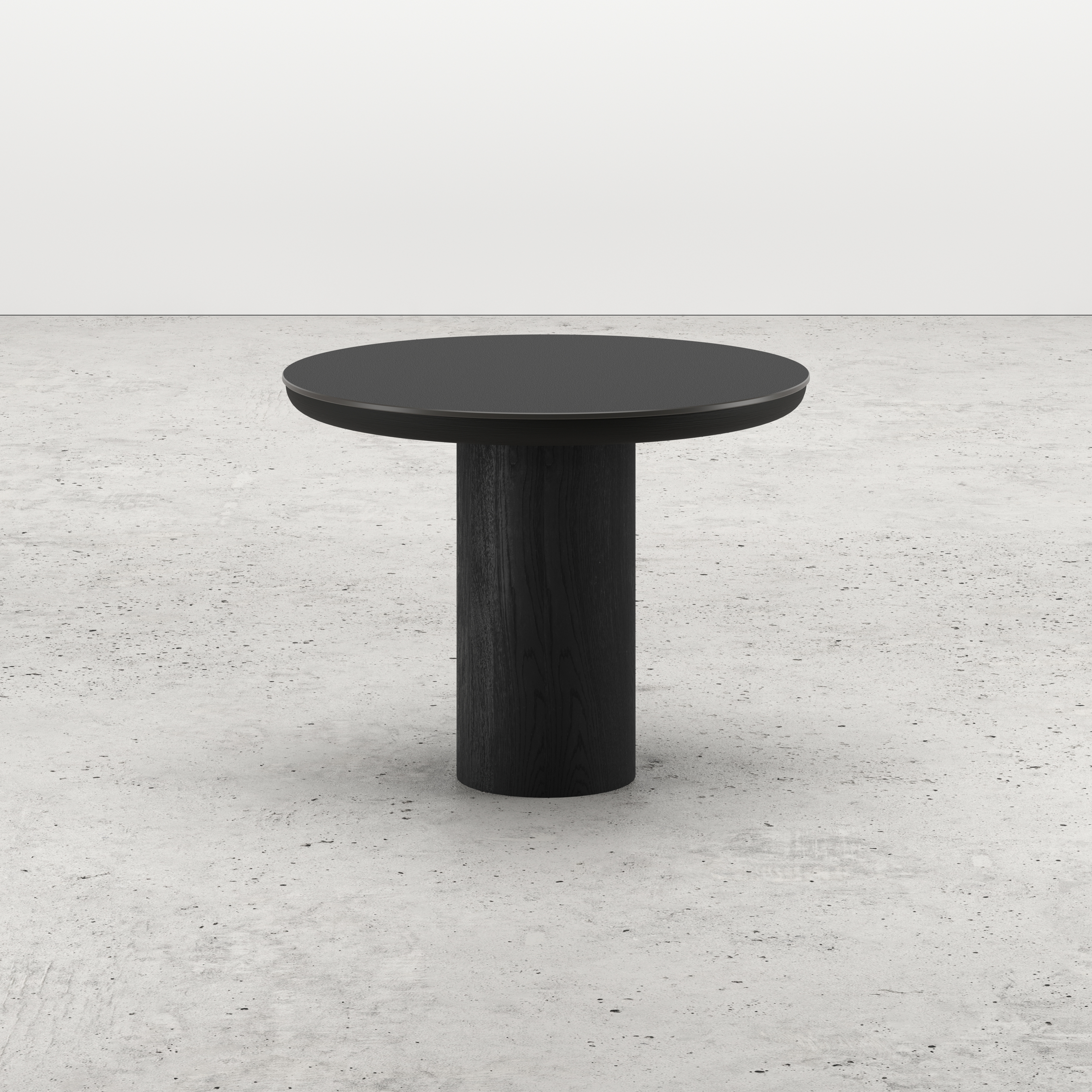 Bijzettafel Amato Rondo Small onderstel met rond Ceramo blad in keramiek kleur Nero Ø 50 x 39 cm