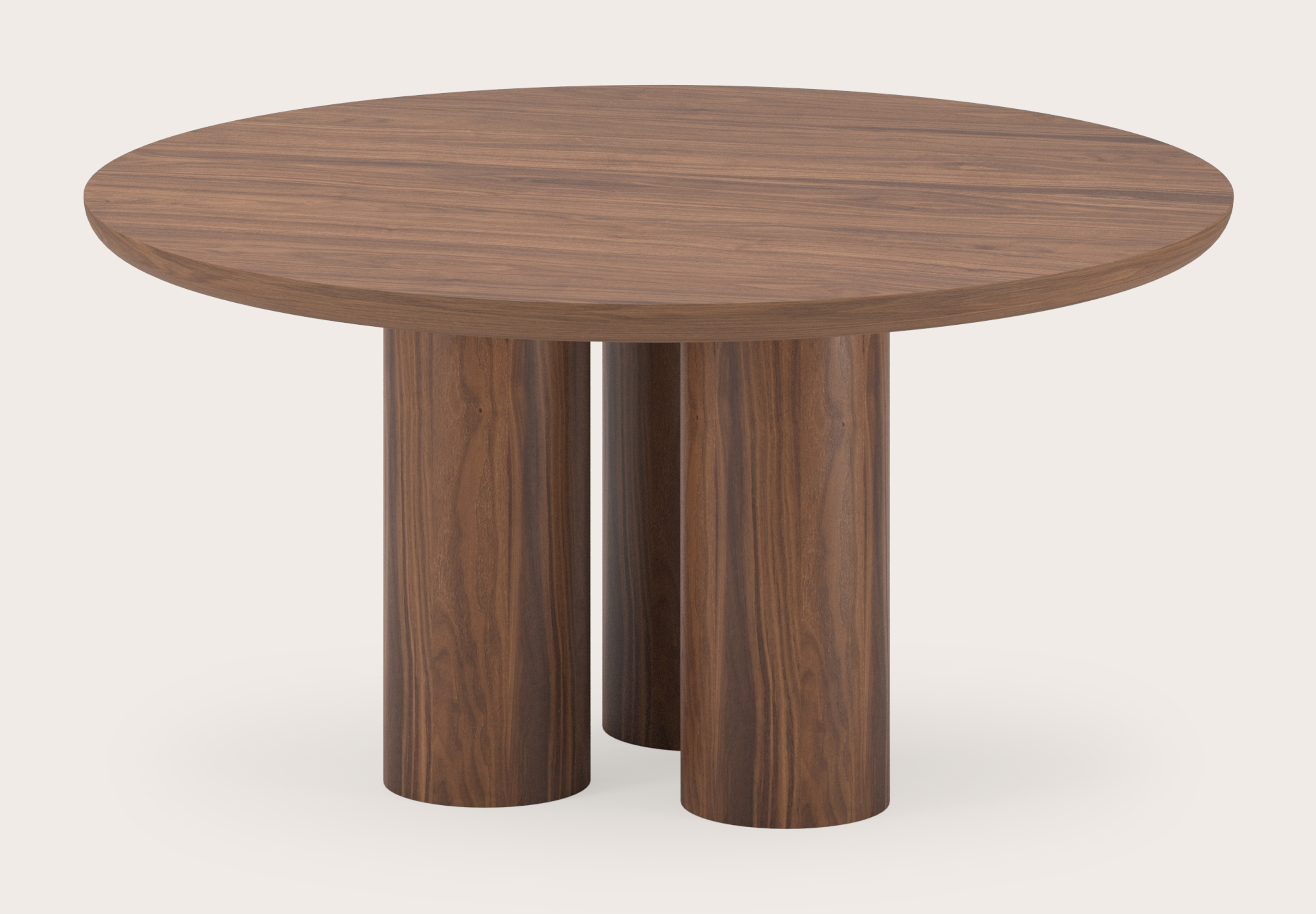 Eettafel Amato Rondo onderstel met rond Amato blad in walnoot Ø150 x 79 cm