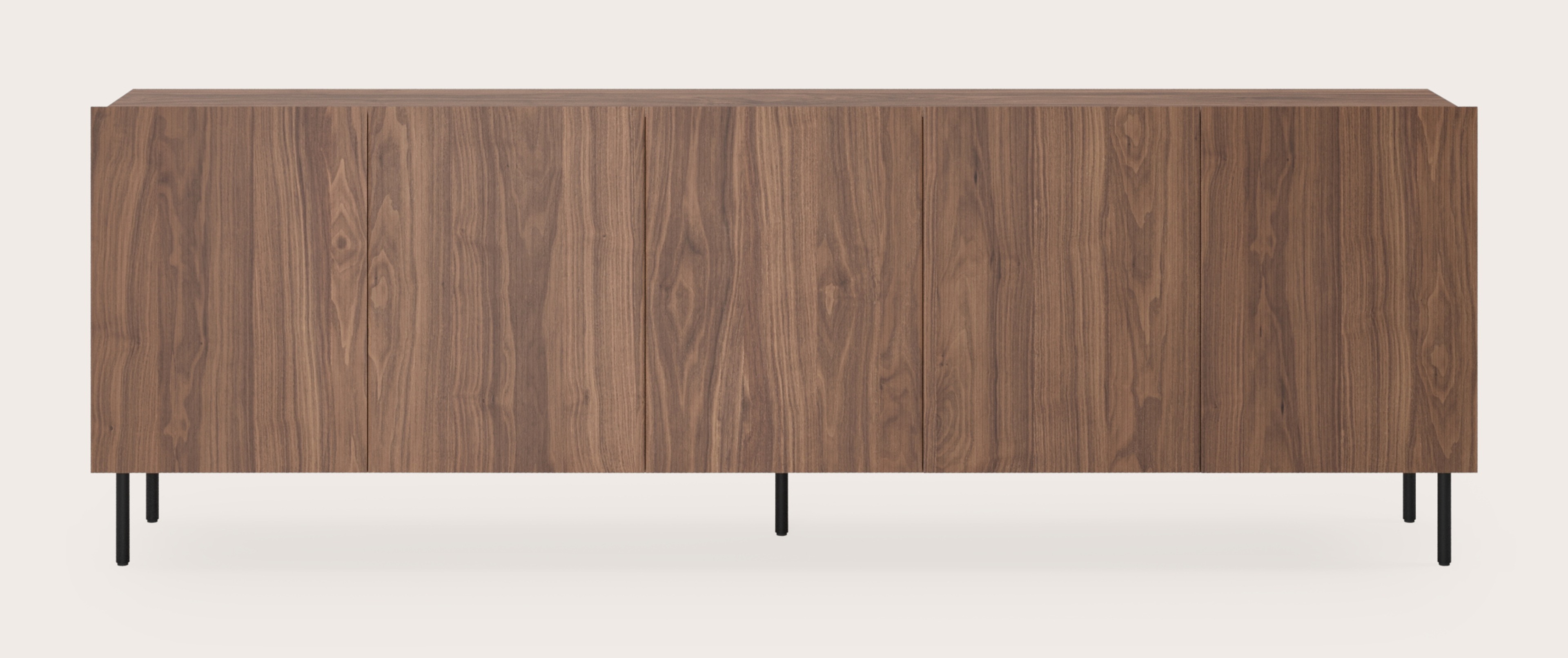 Buffet Grivolo en noyer avec pieds ronds 249 x 45 cm