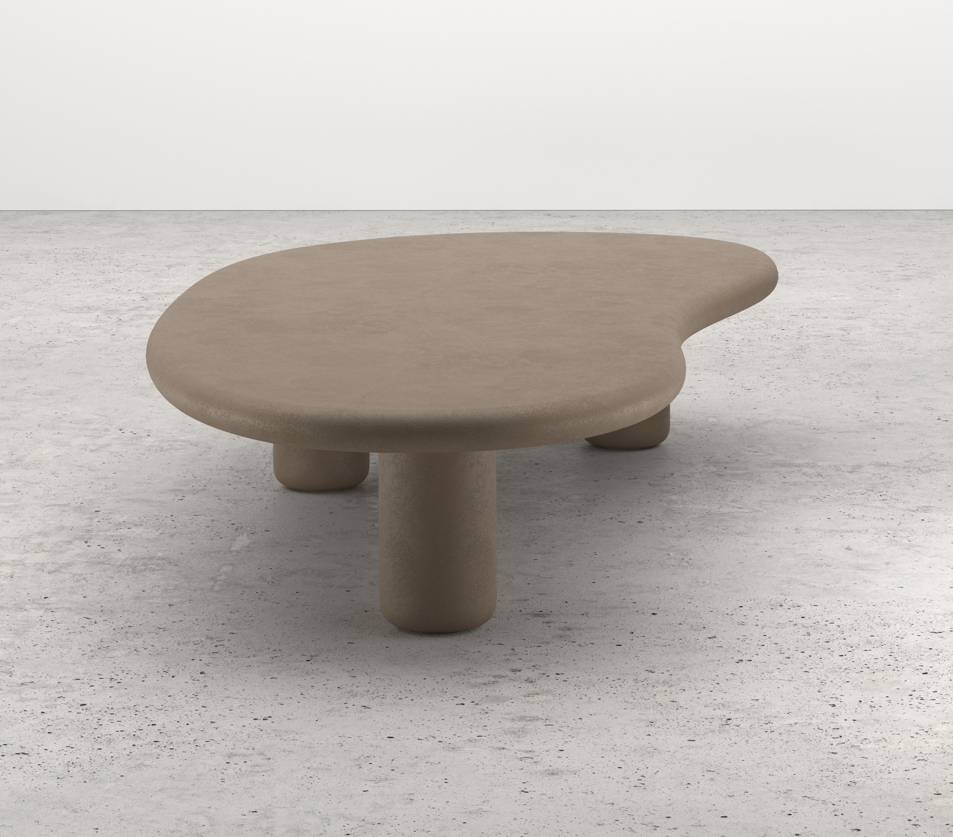 Table basse Artisano armature Small avec plateau Artisano forme blob en Claylime couleur Desert