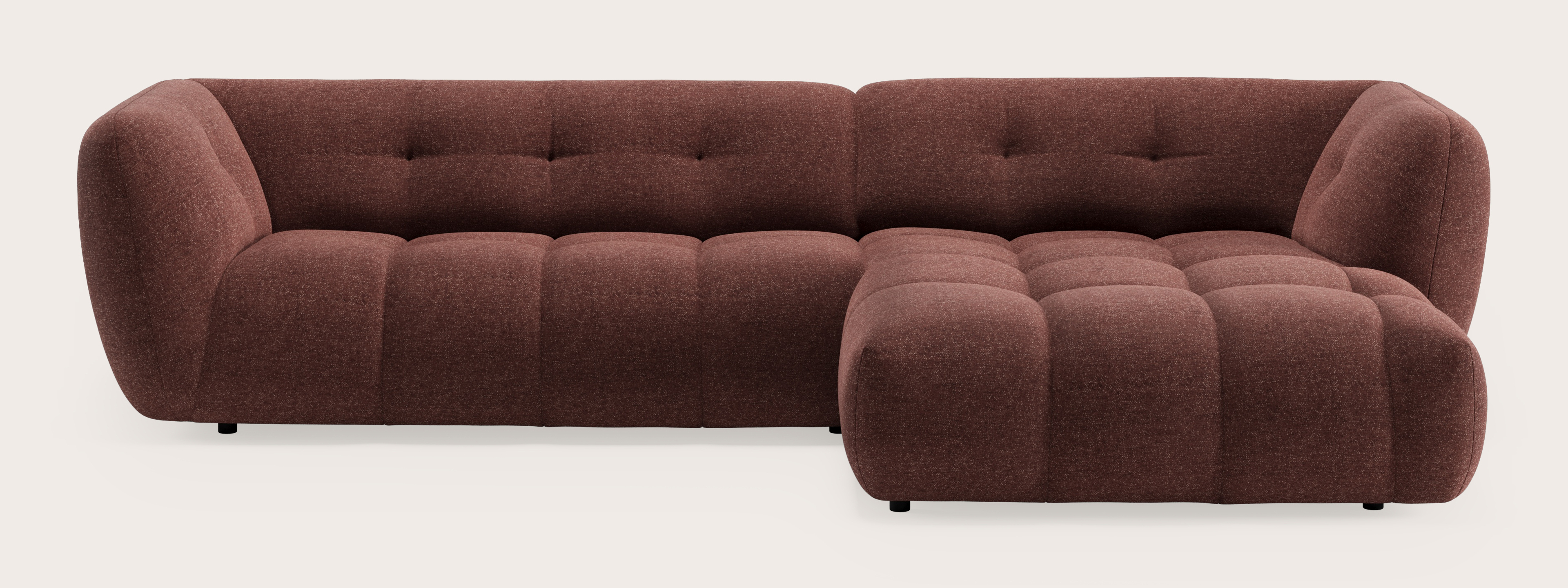 Chubbi canapé d'angle 4 places en Elviro tissu Burgundy