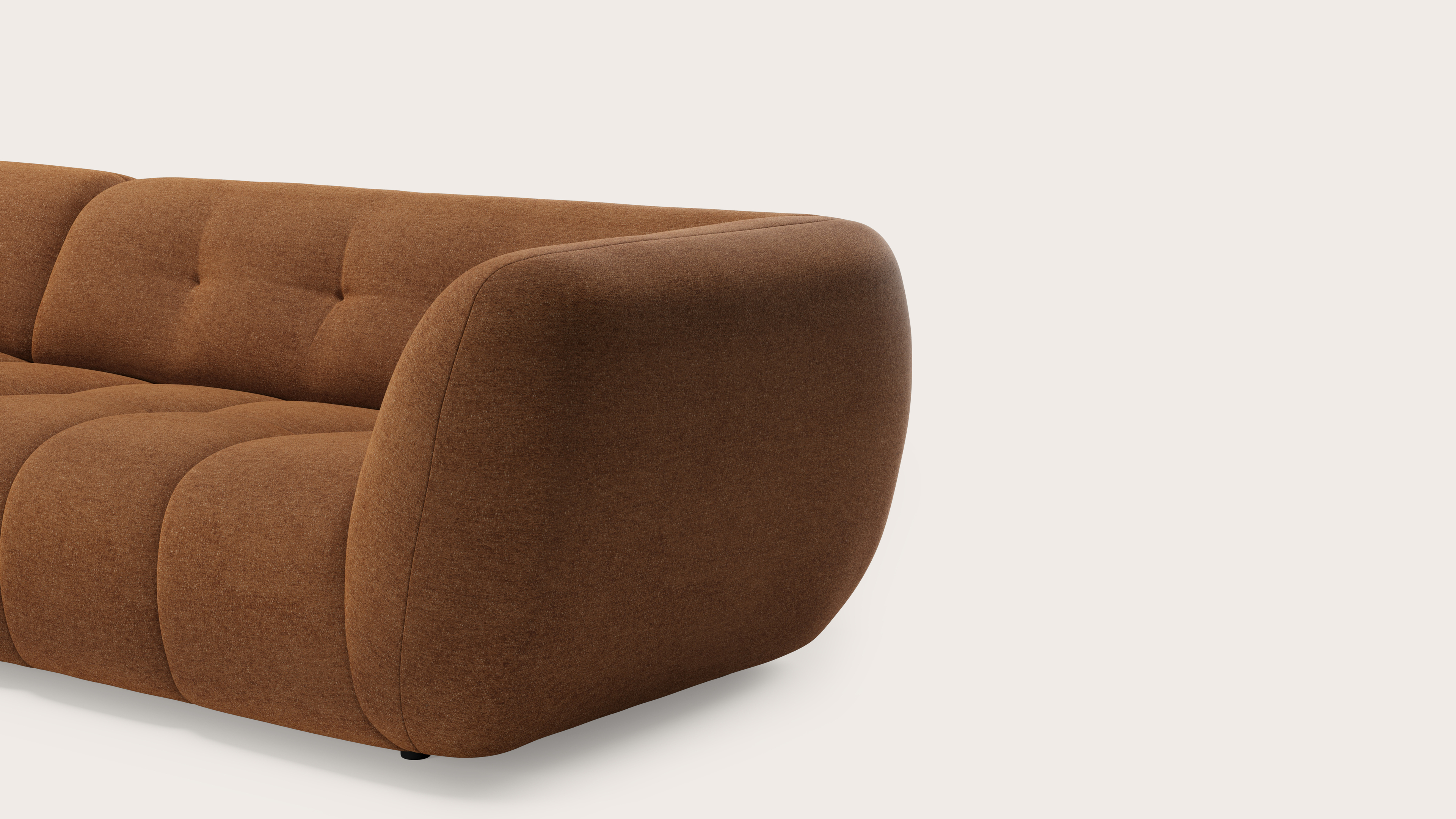 Chubbi canapé d'angle 5 places en Elviro tissu Copper
