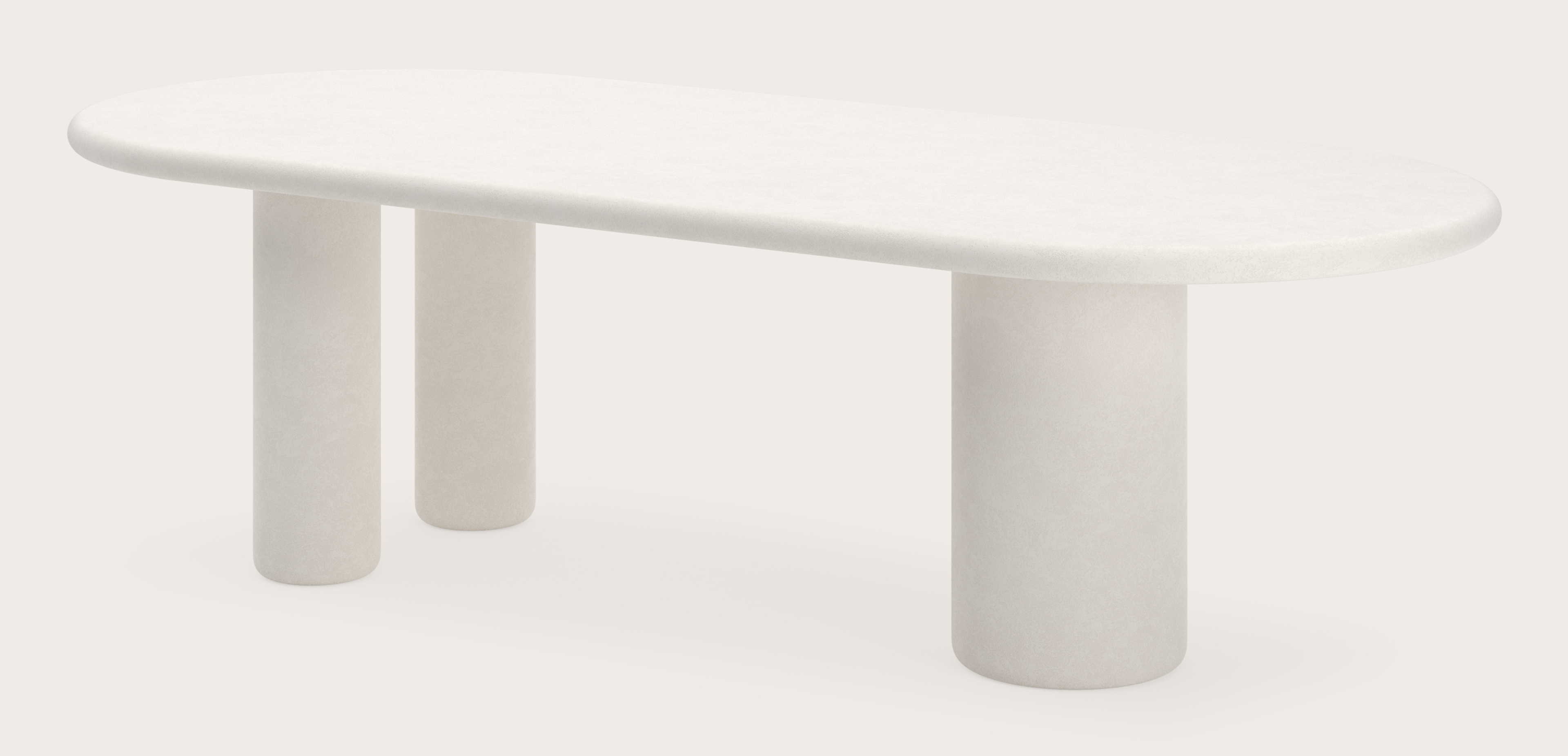Eettafel Artisano met plat ovaal Artisano blad in Claylime kleur Chalk