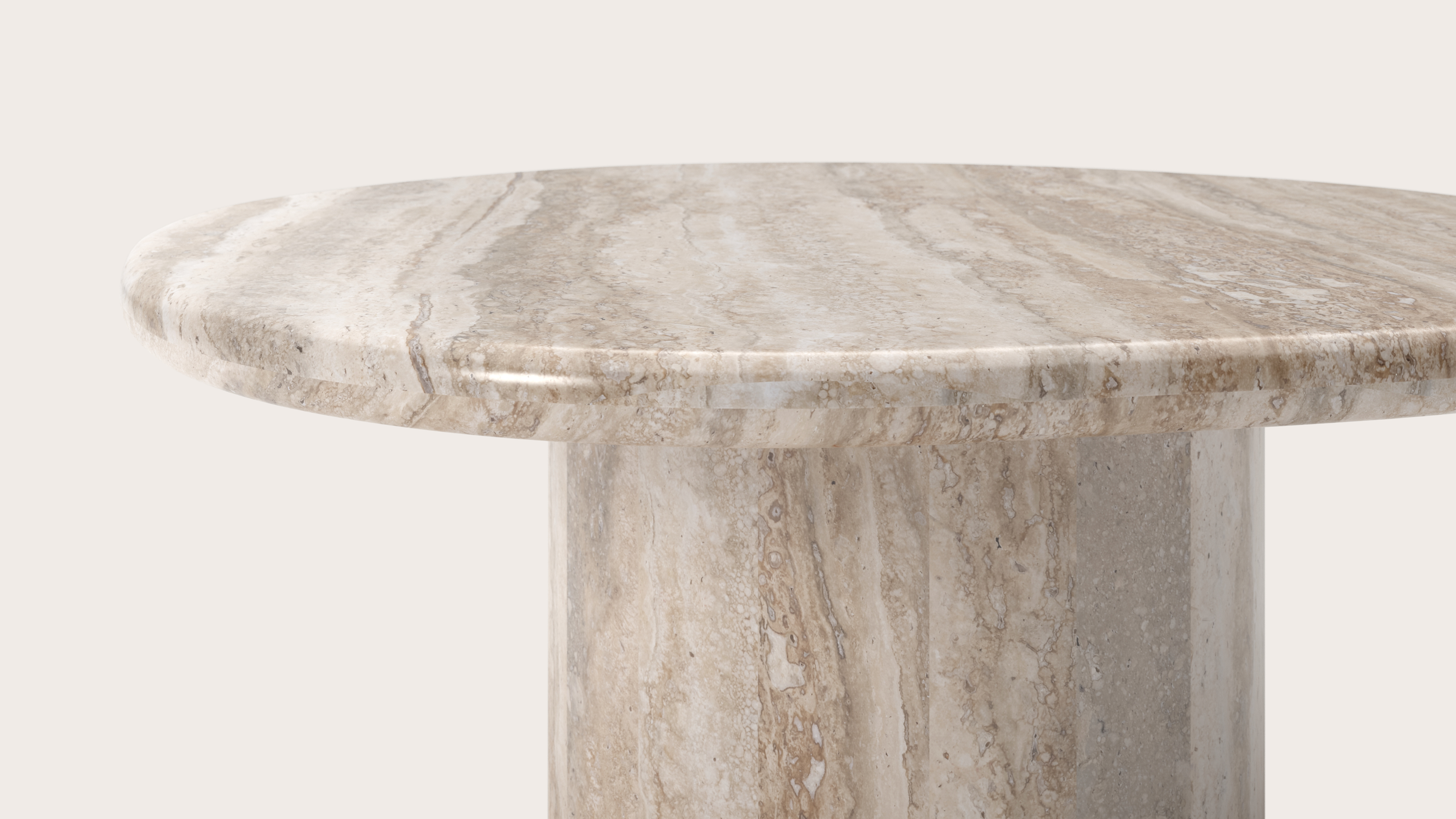 Salontafel Travertino met pebblevormig blad in marmer in kleur Silver Grey 80 x 72 x 33 cm