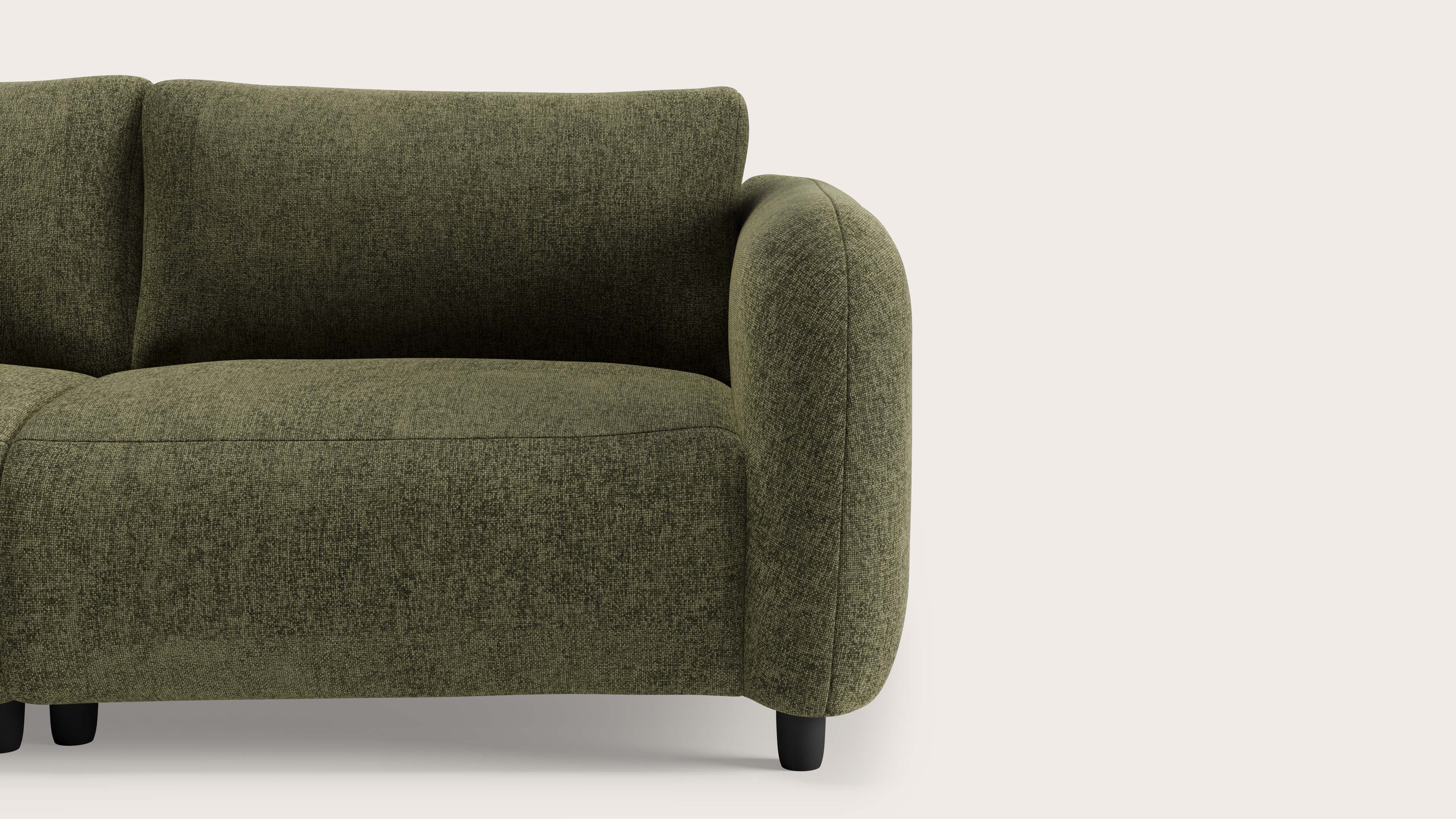 Milio elektrische canapé d'angle 4,5 places en Lunaro tissu Moss