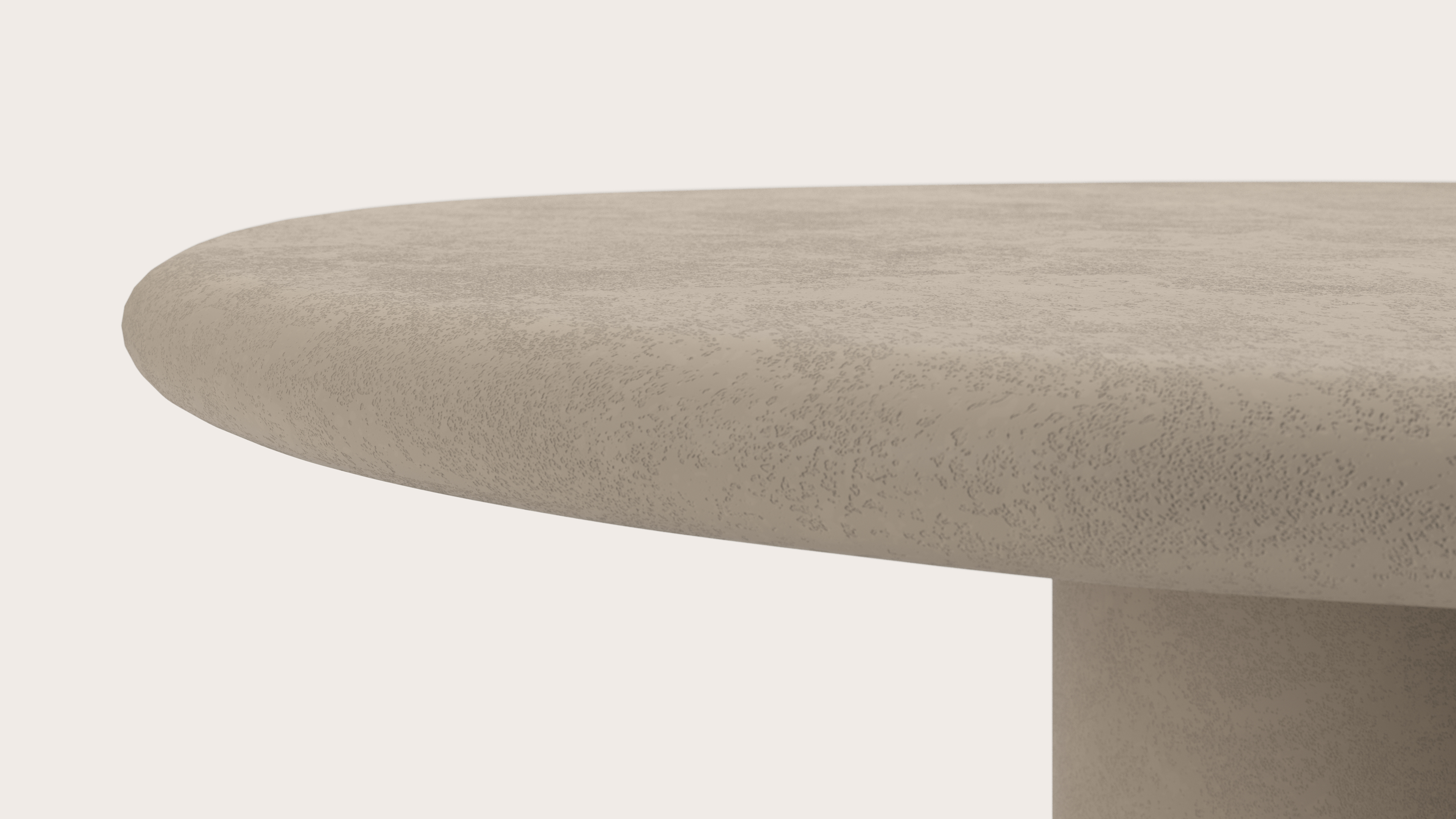 Table de salle à manger Artisano avec plateau Artisano forme pebble en Claylime couleur Limestone