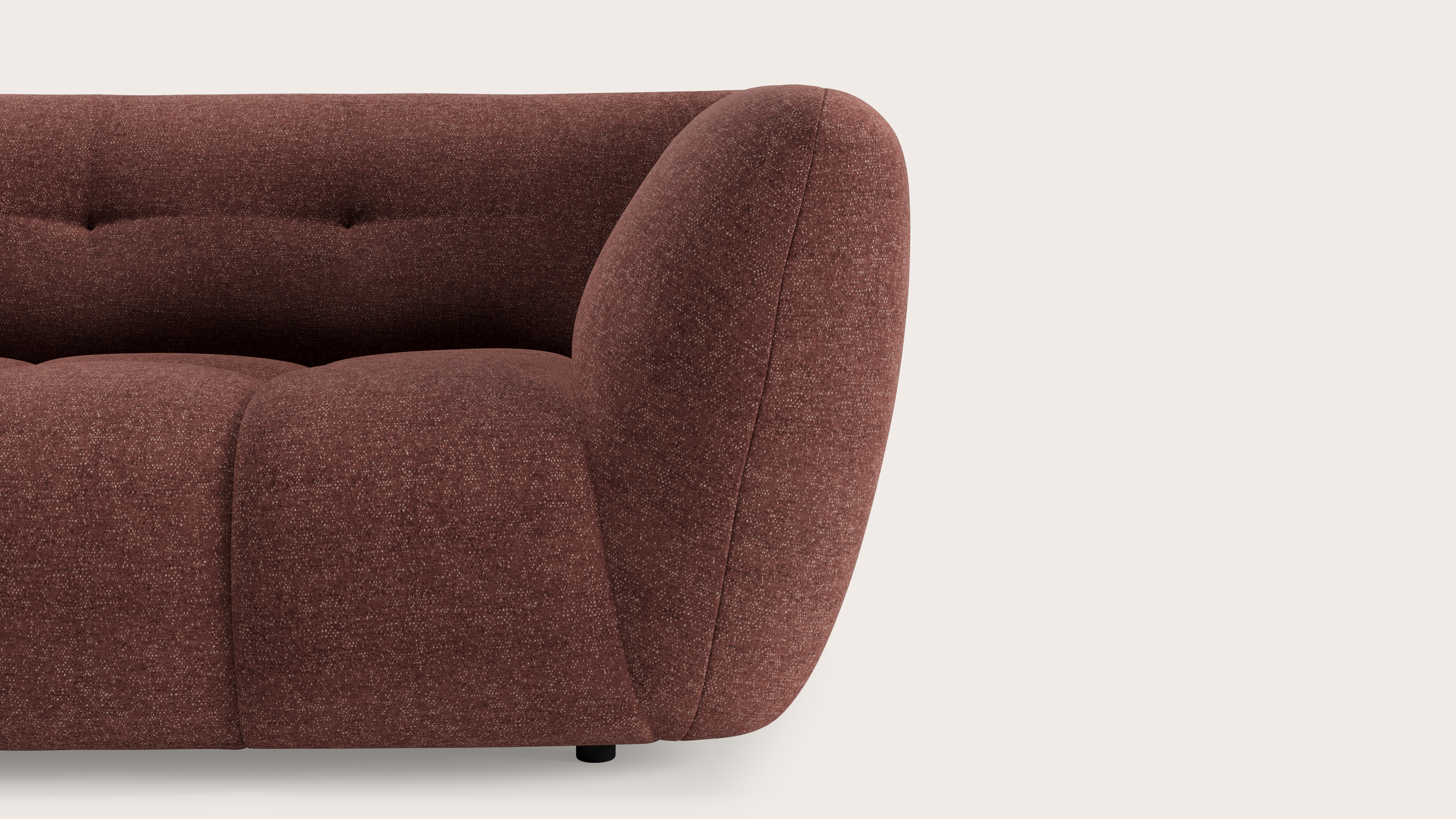 Chubbi canapé d'angle 4 places en Elviro tissu Burgundy