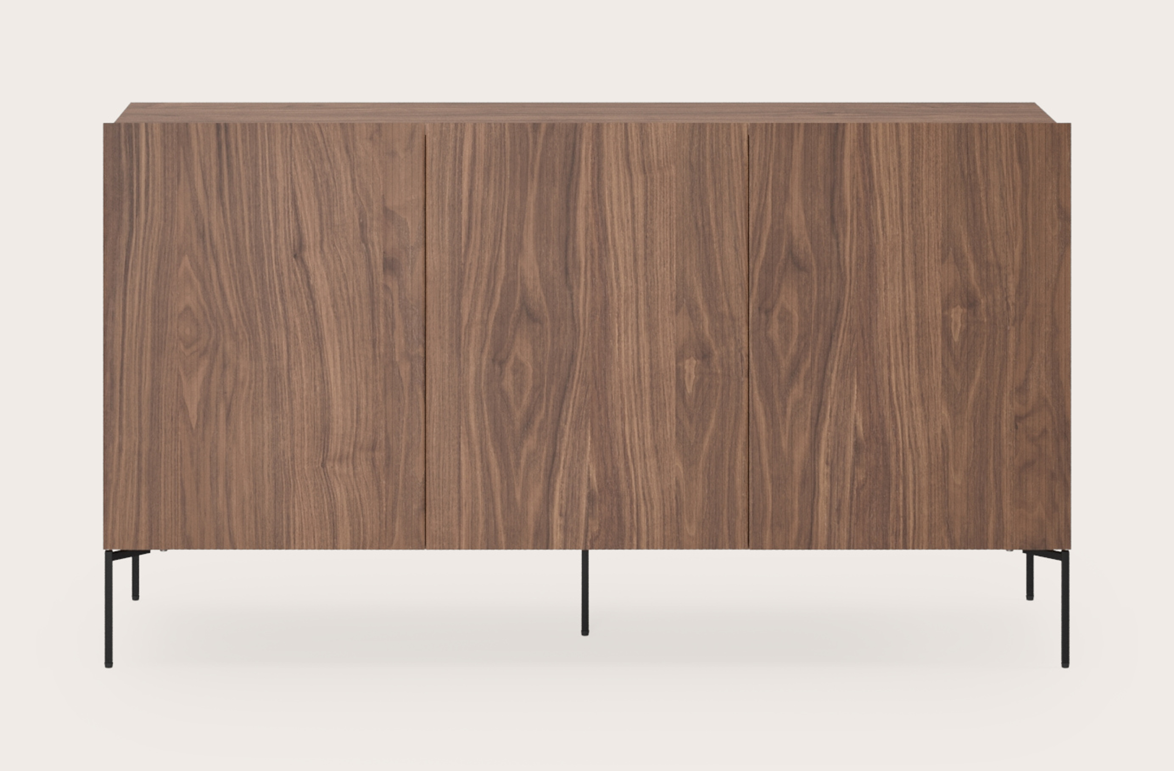 Buffet Grivolo en noyer avec pieds carrés 149 x 45 cm