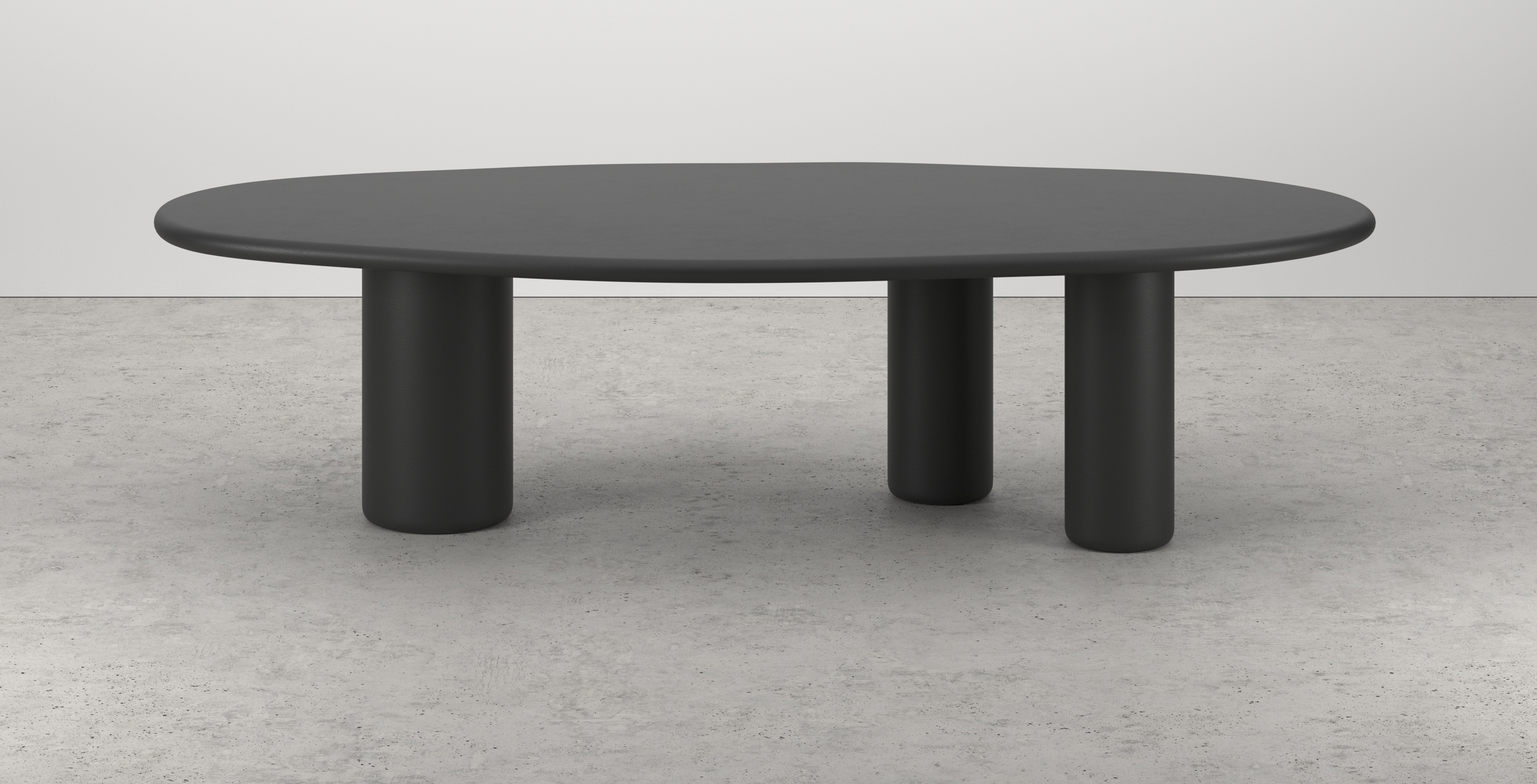 Table de salle à manger Artisano avec plateau Artisano en forme leaf en Claylime couleur Charcoal