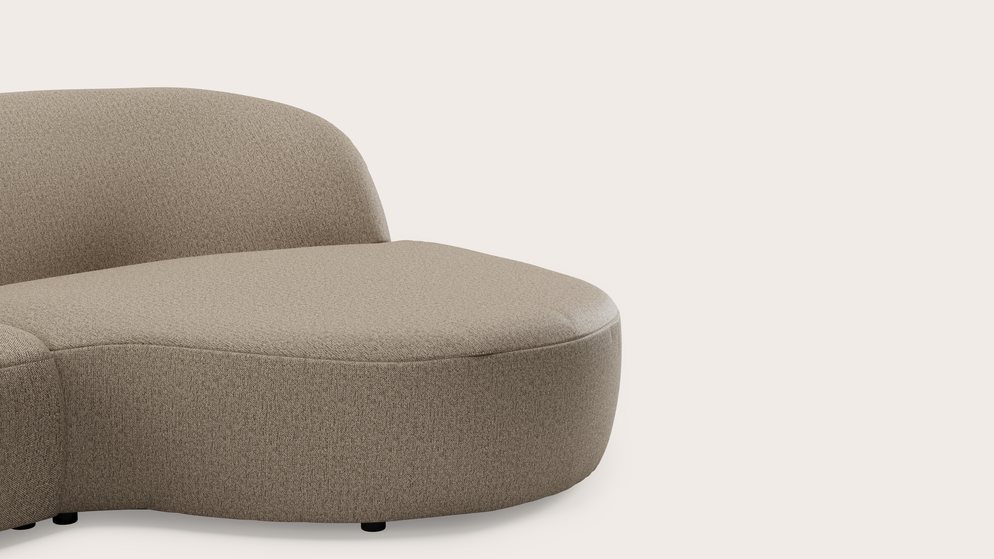 Tubo canapé d'angle 3,5 places en Brio tissu Sesame
