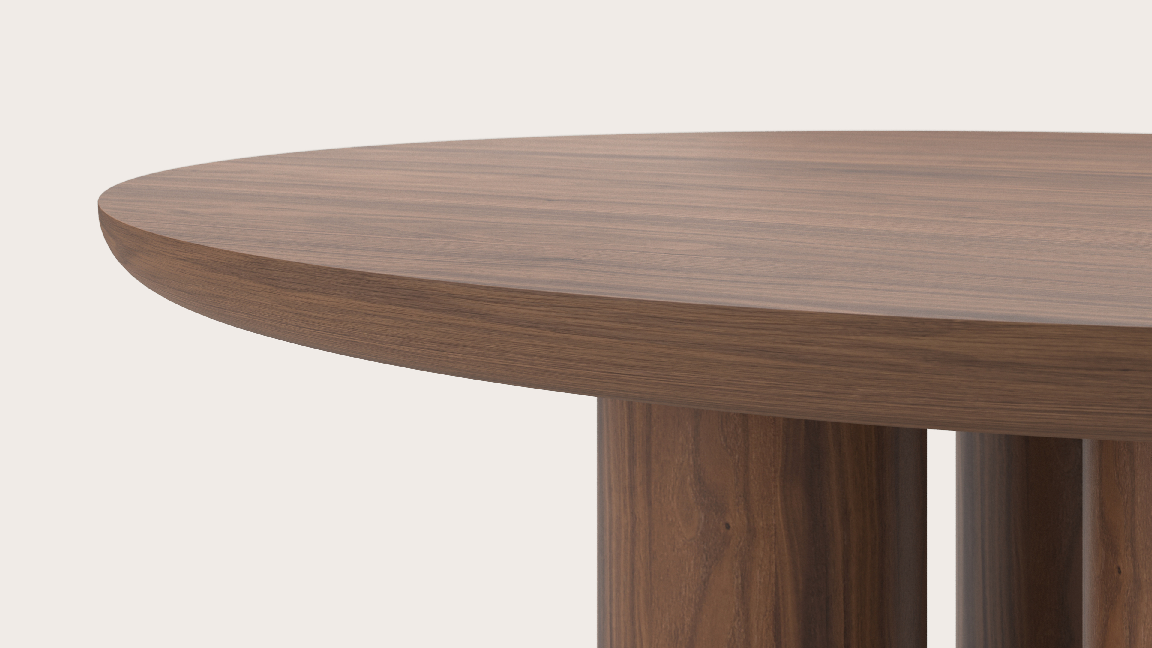 Eettafel Amato Rondo onderstel met rond Amato blad in walnoot Ø150 x 79 cm