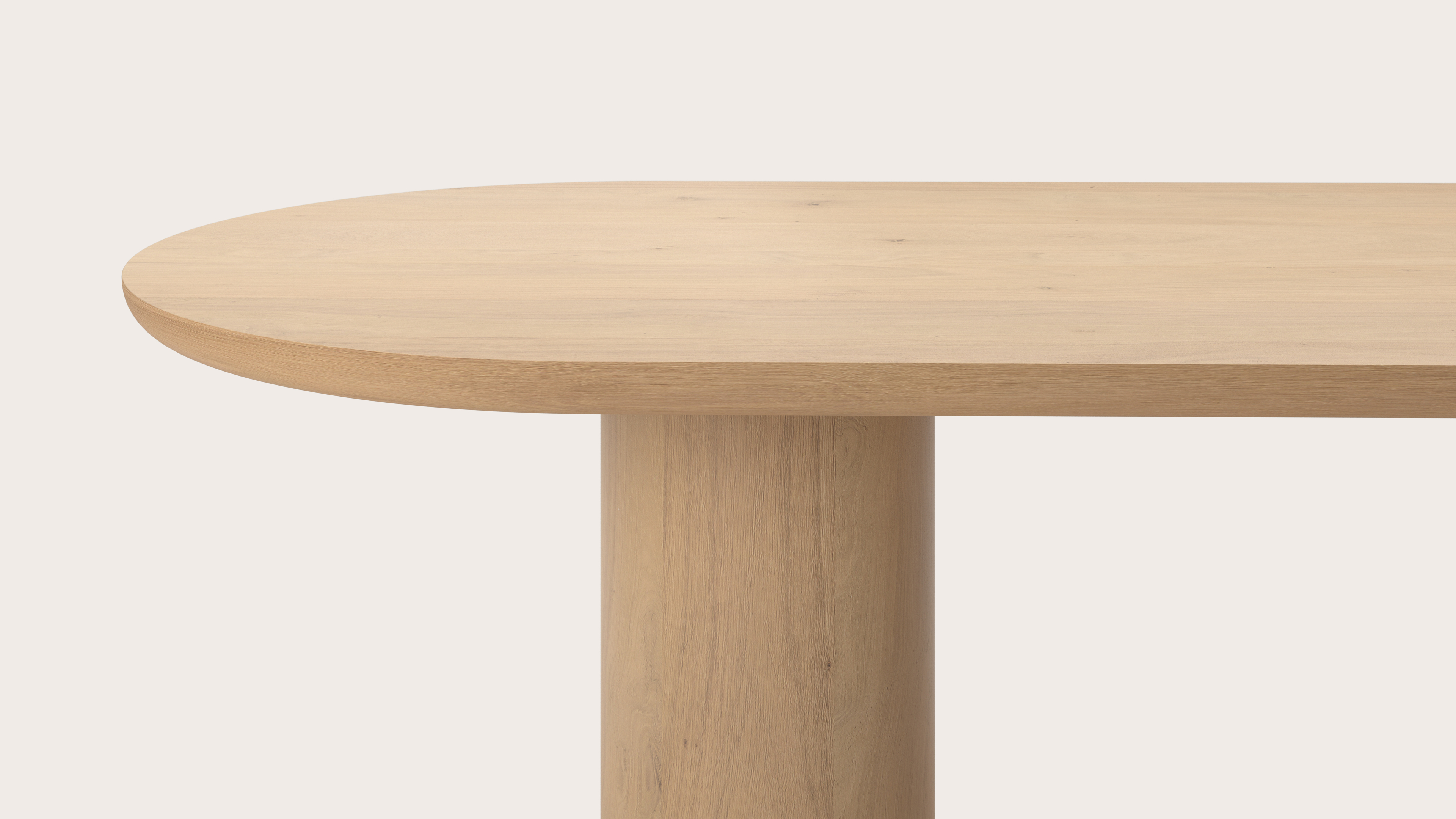 Table de salle à manger Amato Rondo armature avec plateau Amato en forme ovale plat en chêne couleur naturelle 260 x 110 x 79 cm