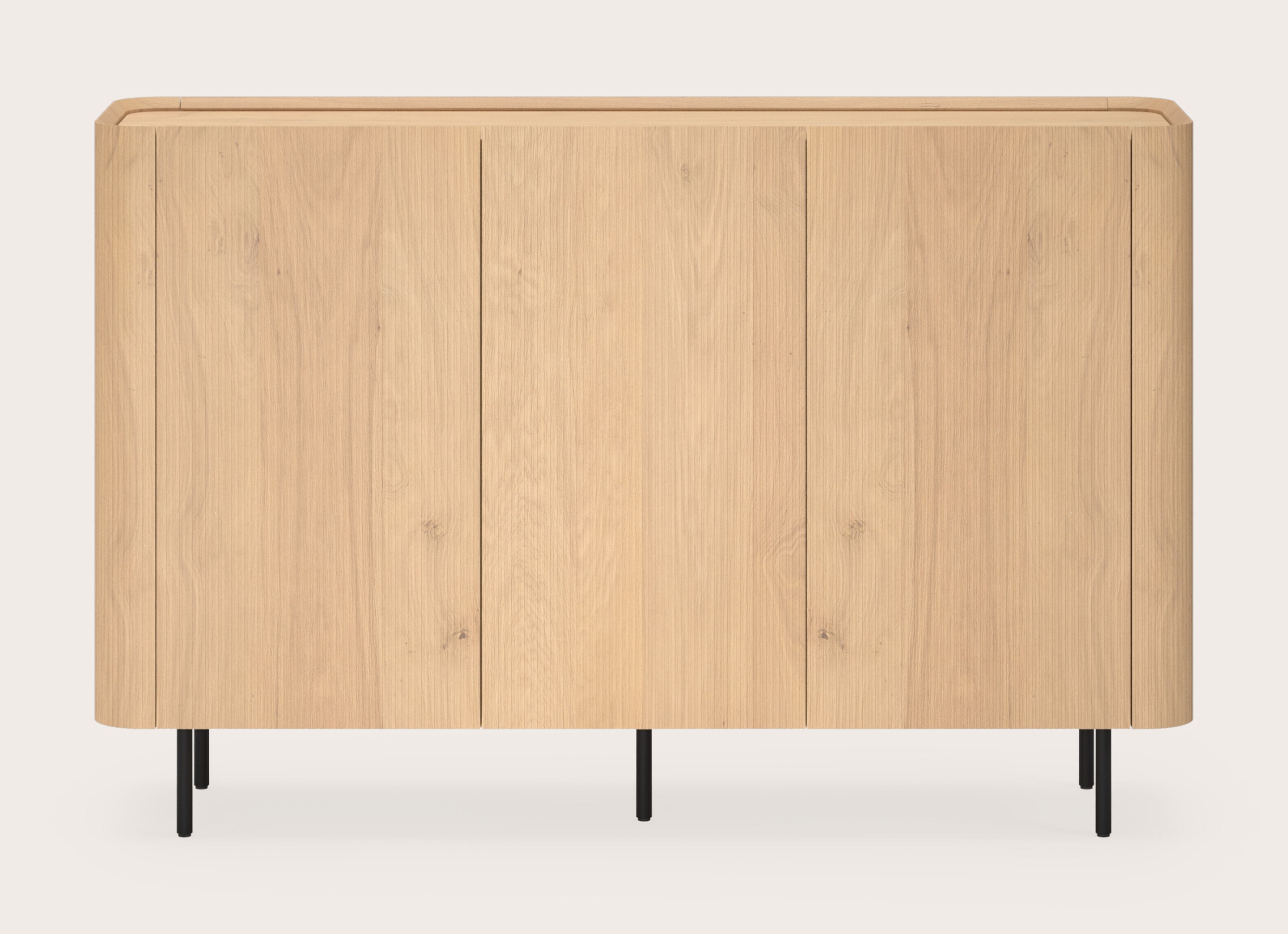Grivato hoge dressoir in natuurkleurige eik met ronde poten 169 x 45 cm