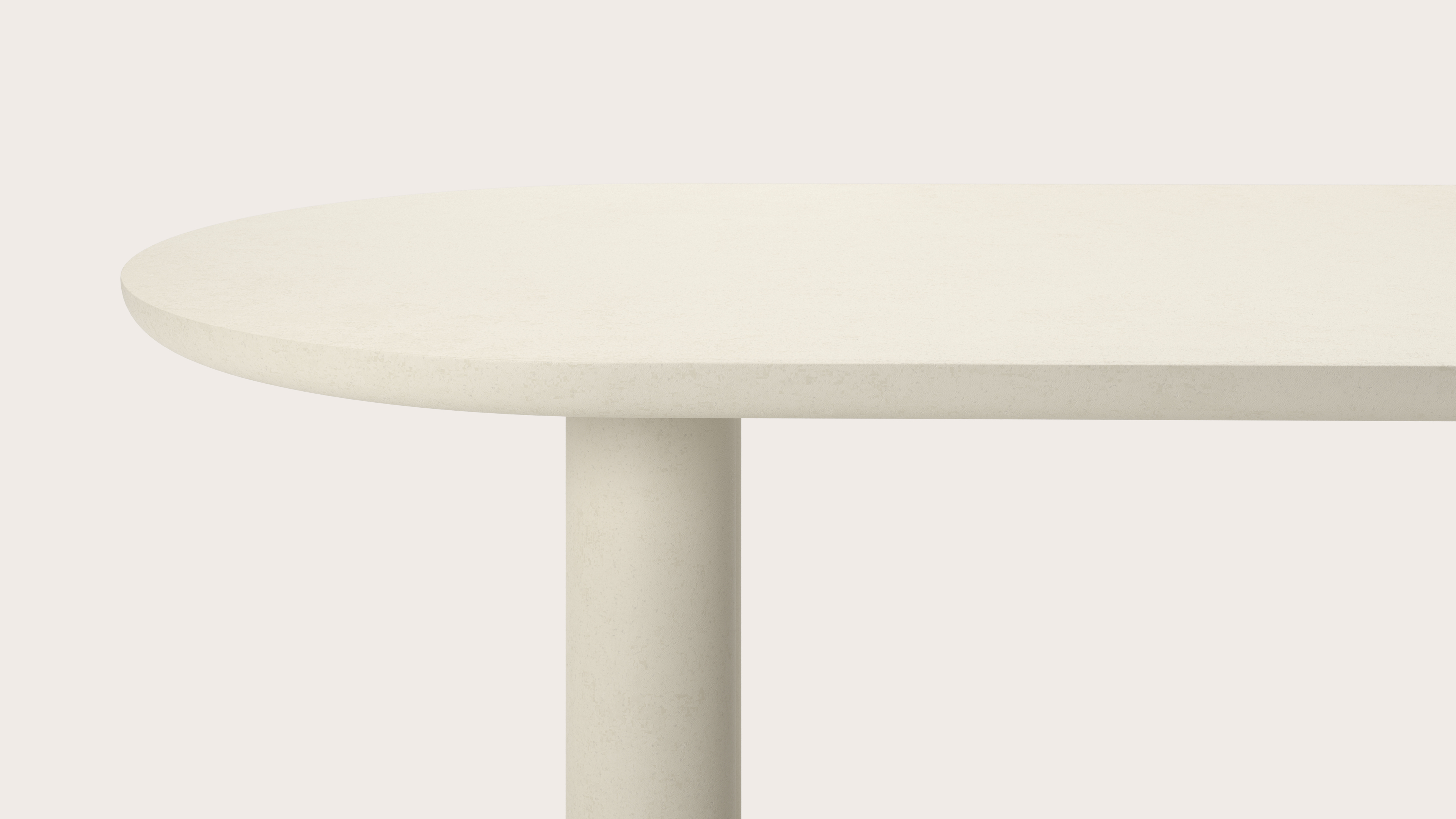 Table de salle à manger Amato Rondo armature avec plateau Amato en forme ovale plat  en Claylime en couleur Ecru 300 x 115 x 79 cm