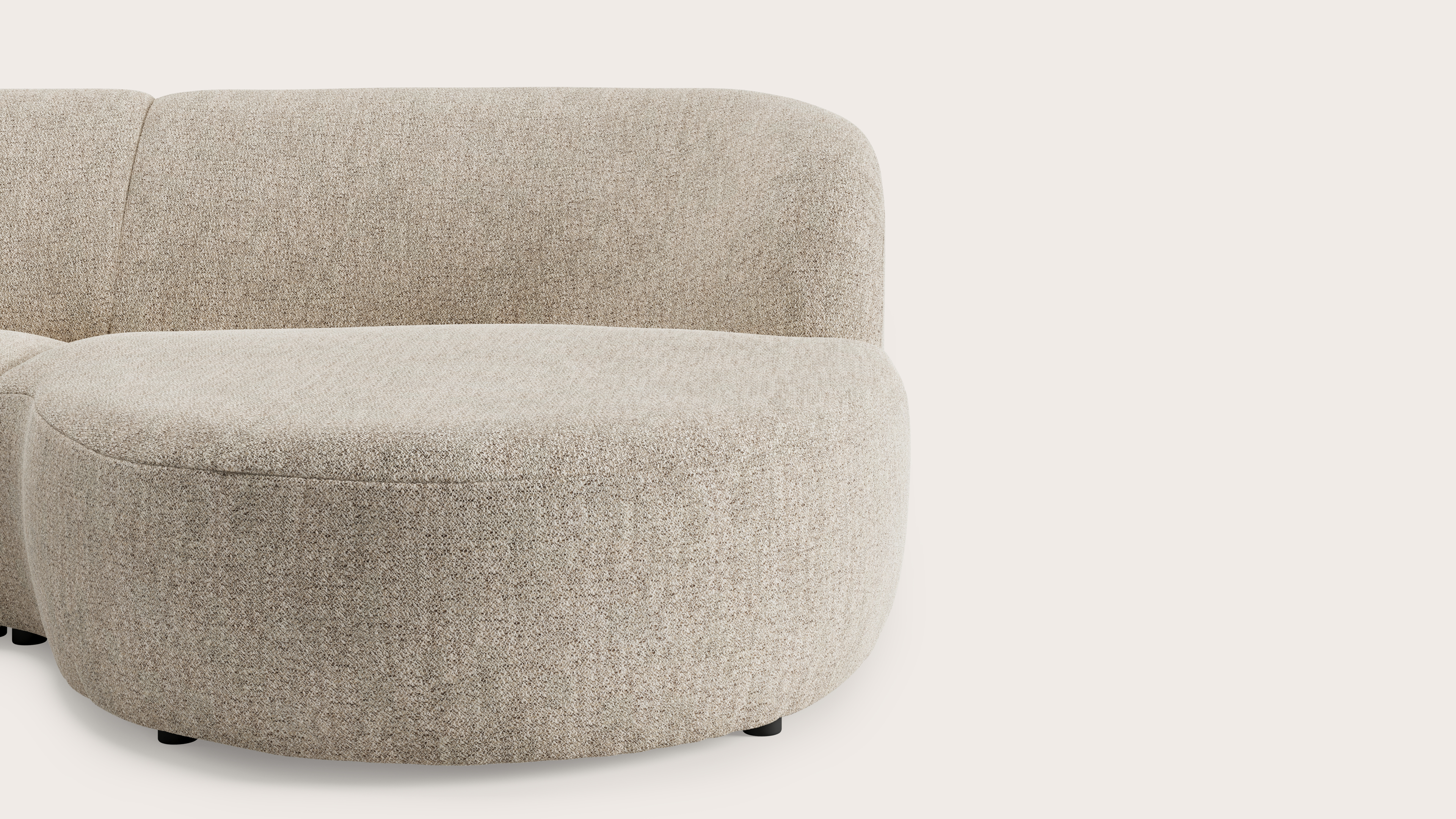 Tubo canapé d'angle 3,5 places en Stanza tissu Light Taupe