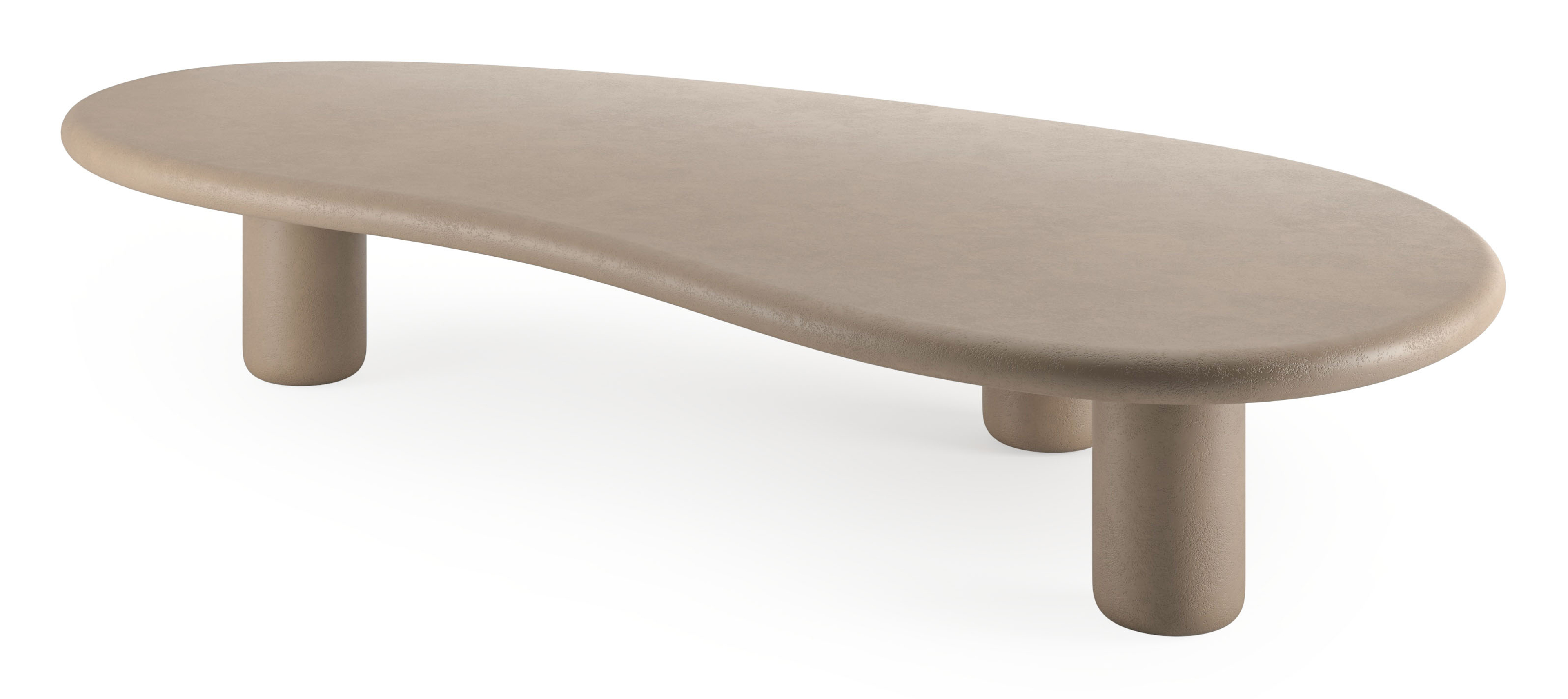 Table basse Artisano armature Small avec plateau Artisano forme blob en Claylime couleur Desert