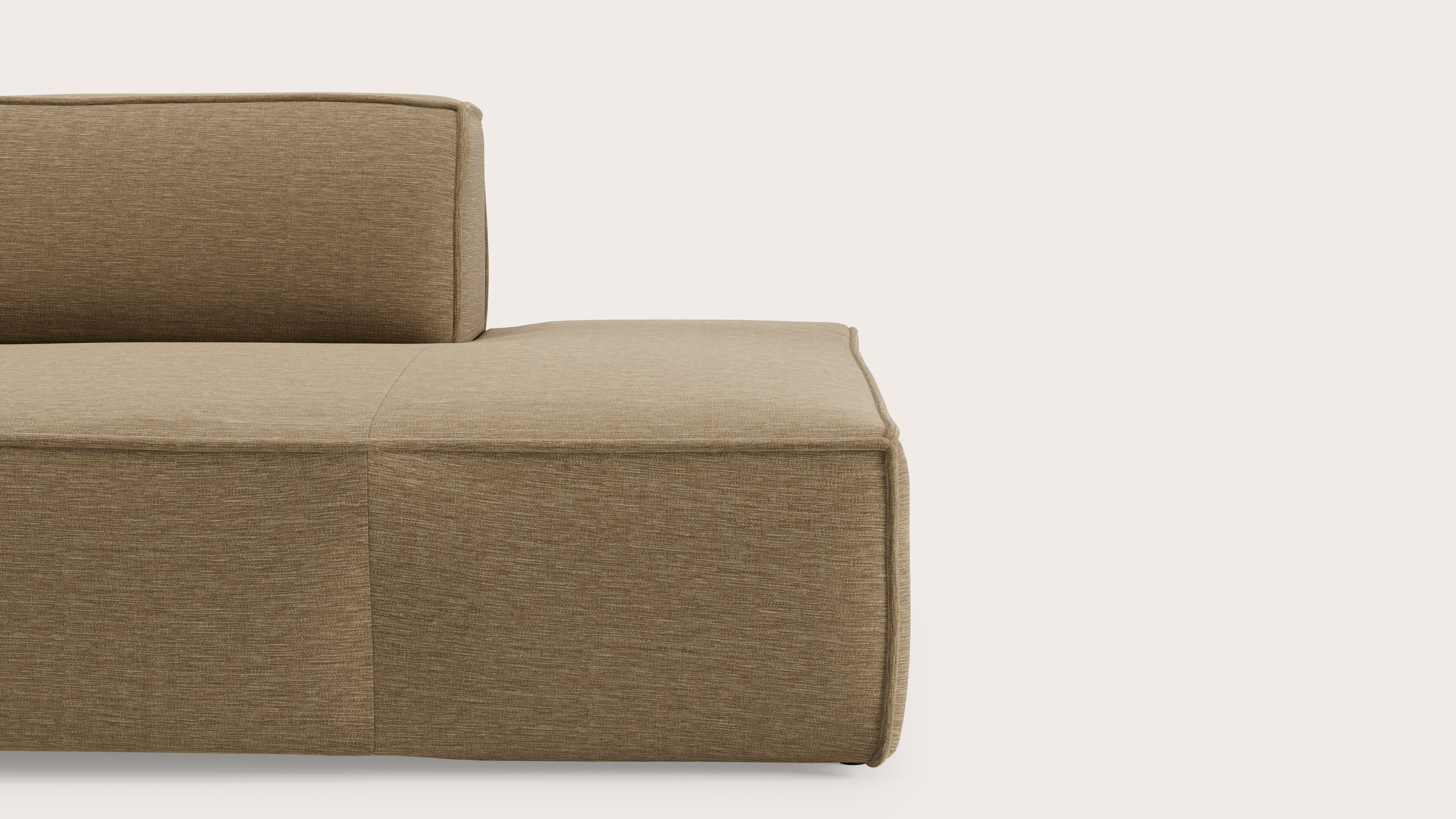 Isola canapé d'angle 3,5 places en Alina tissu Beige
